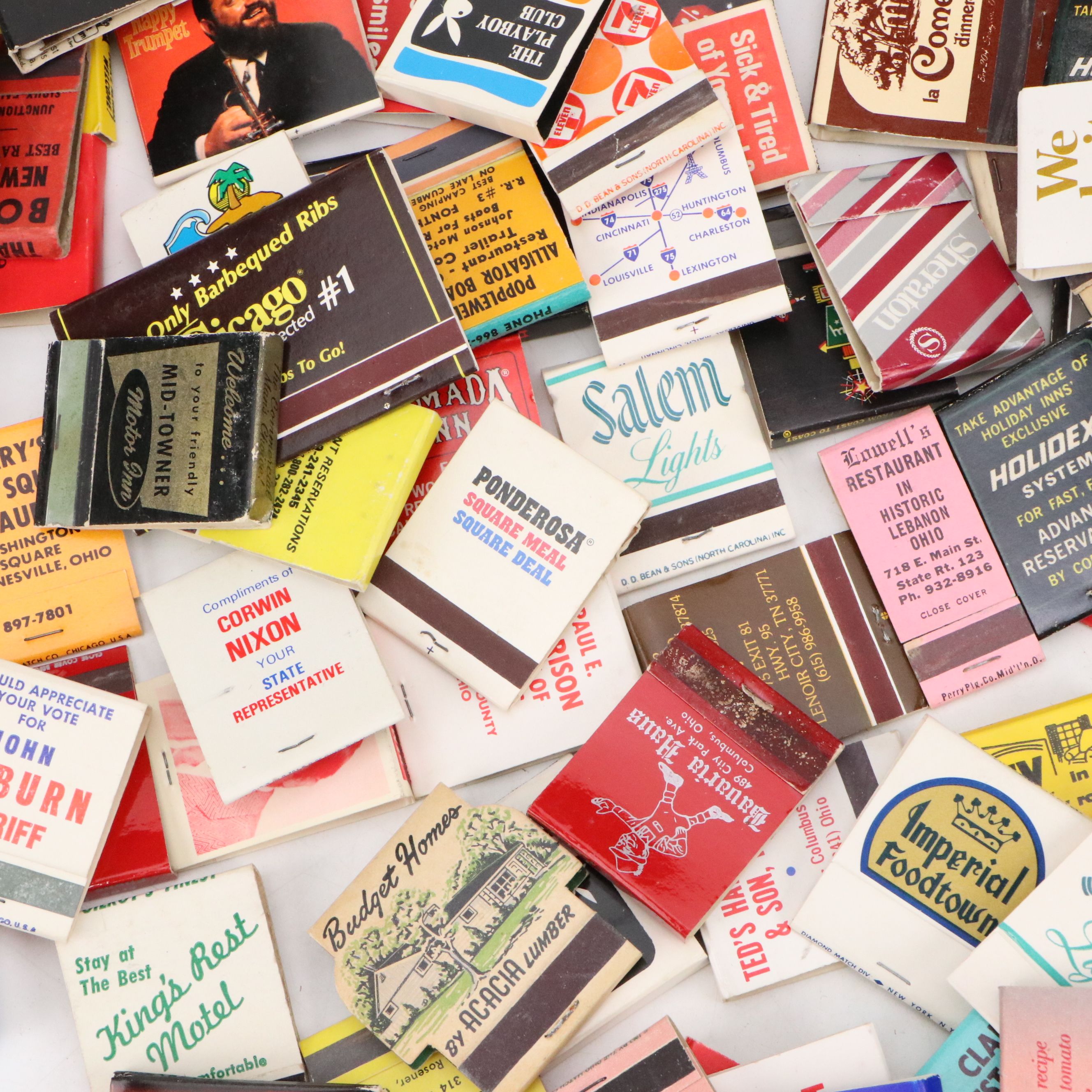 Mobilgas First Aid Kit Tin with Souvenir Matchbooks, Mid to Late 20th Century
