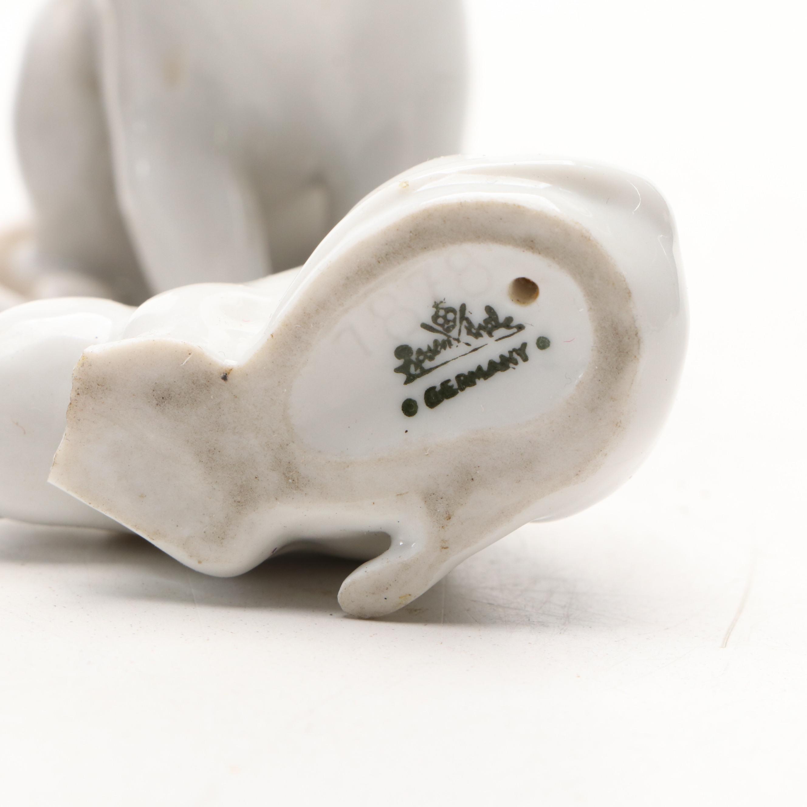 Rosenthal Bulldog, Cat, and Rat Porcelain Figures