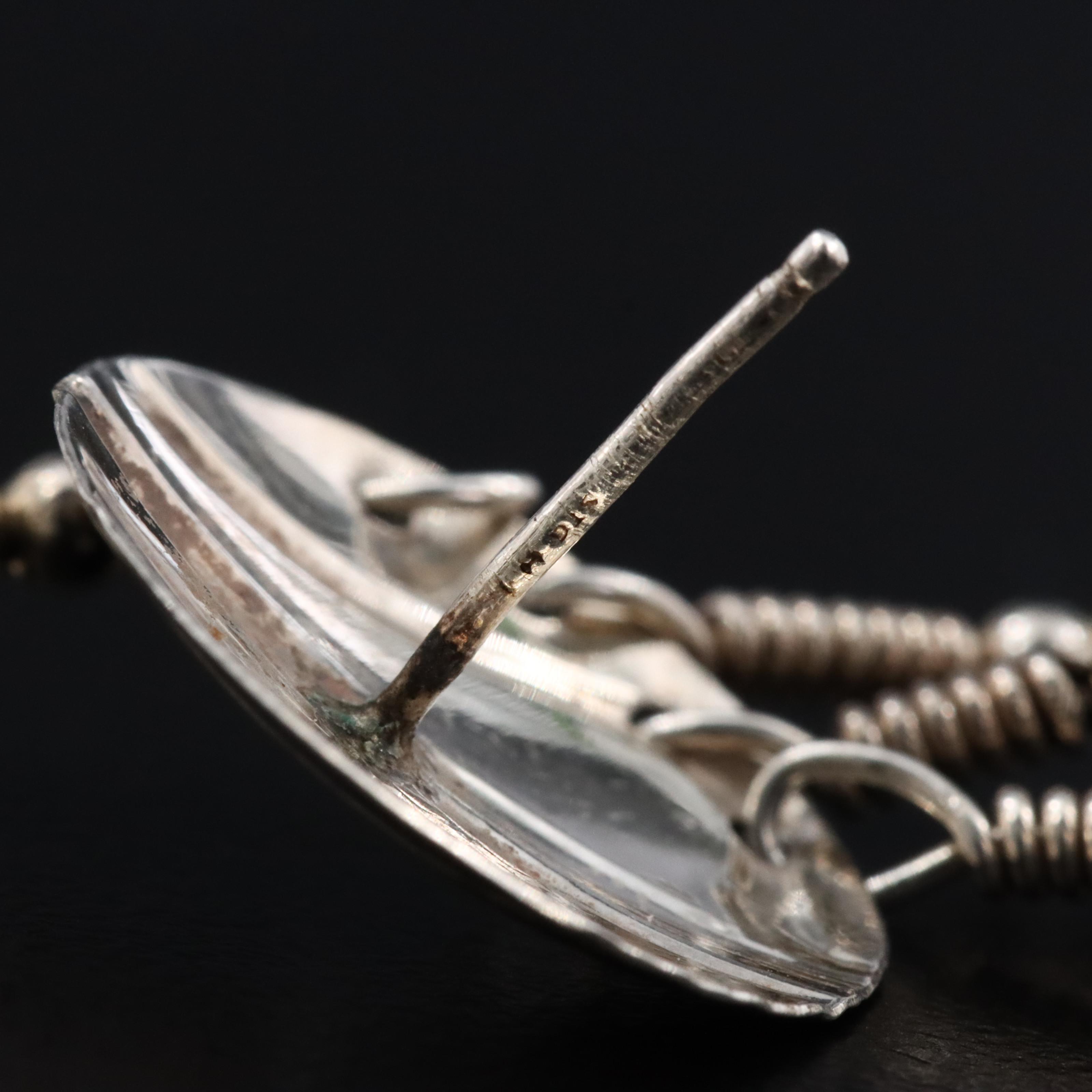 Sterling Bead and Mother-of-Pearl Star Earrings