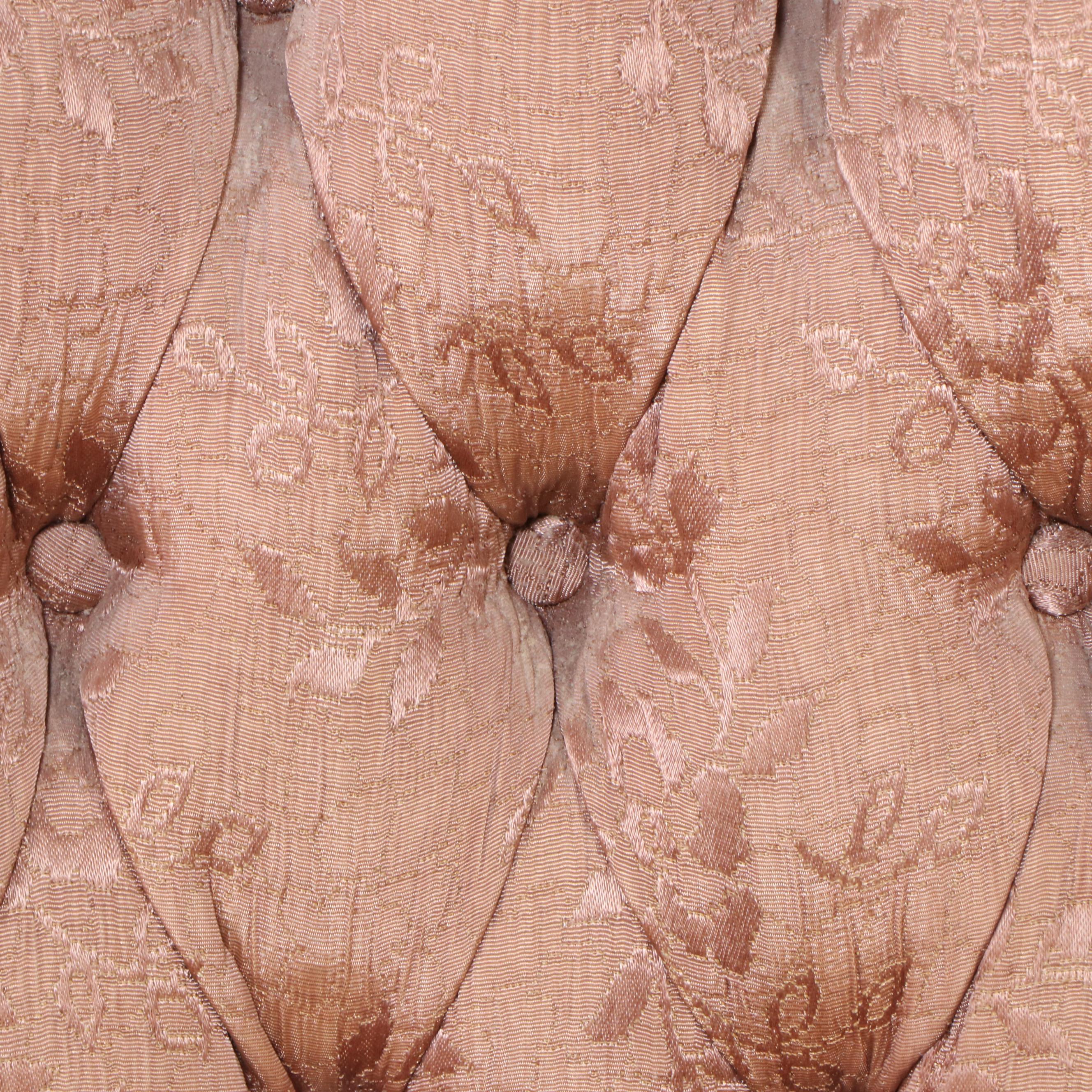 Victorian Upholstered Mahogany Armchair with Footstool