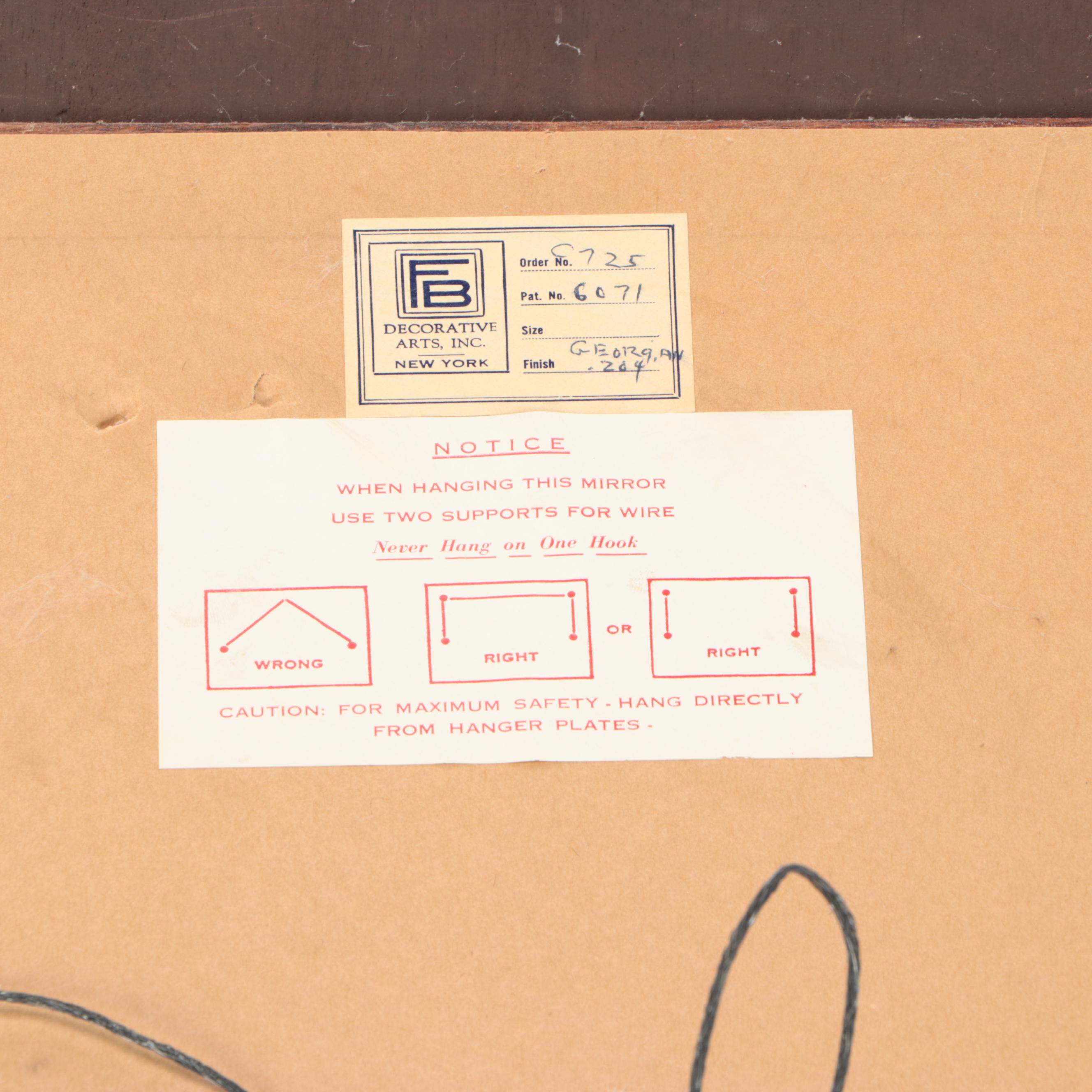 Decorative Arts, Inc. Georgian Style Parcel Gilt and Mahogany Wall Mirror