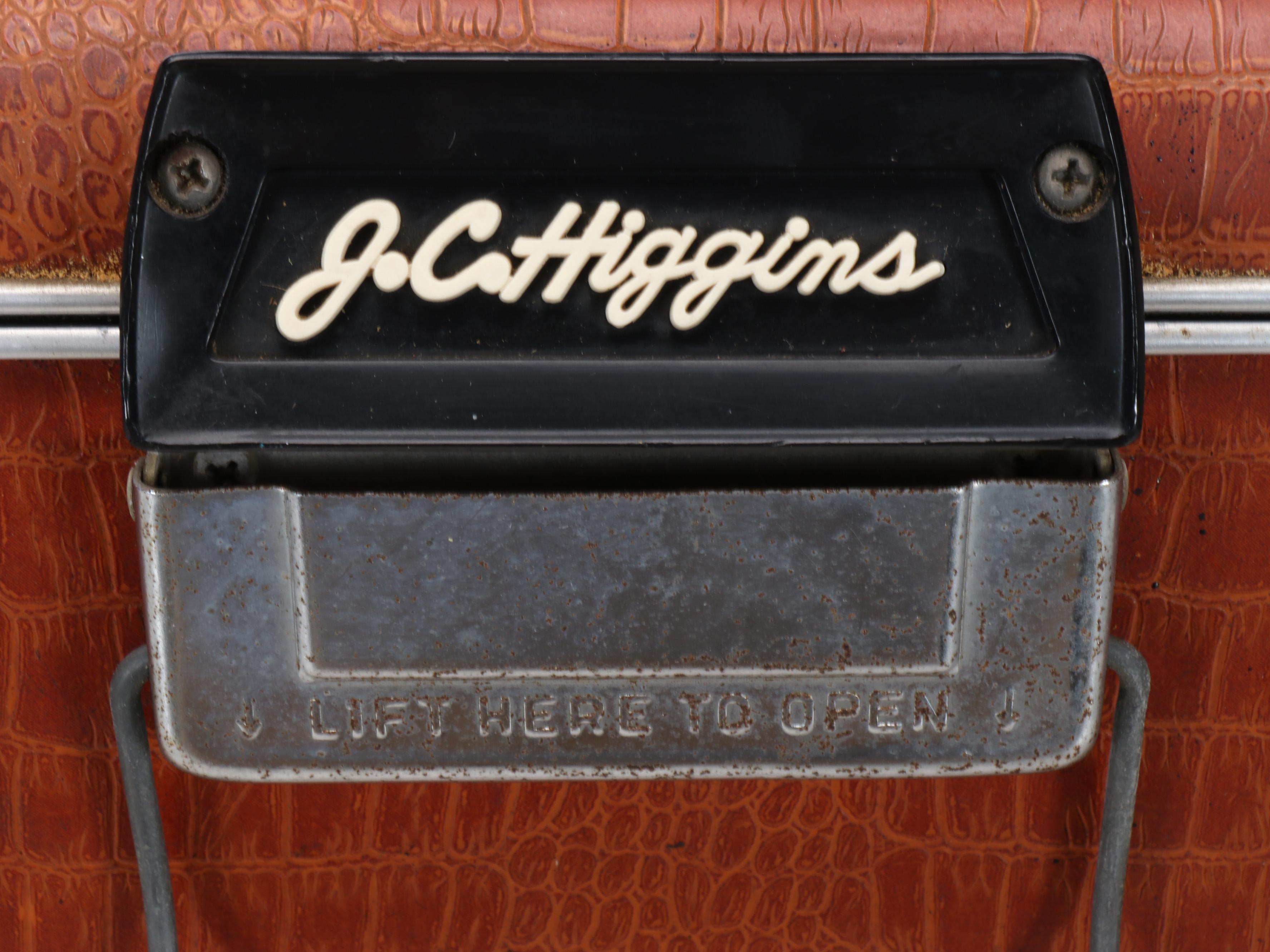 JC Higgins Leather Ice Chest, Mid-20th Century
