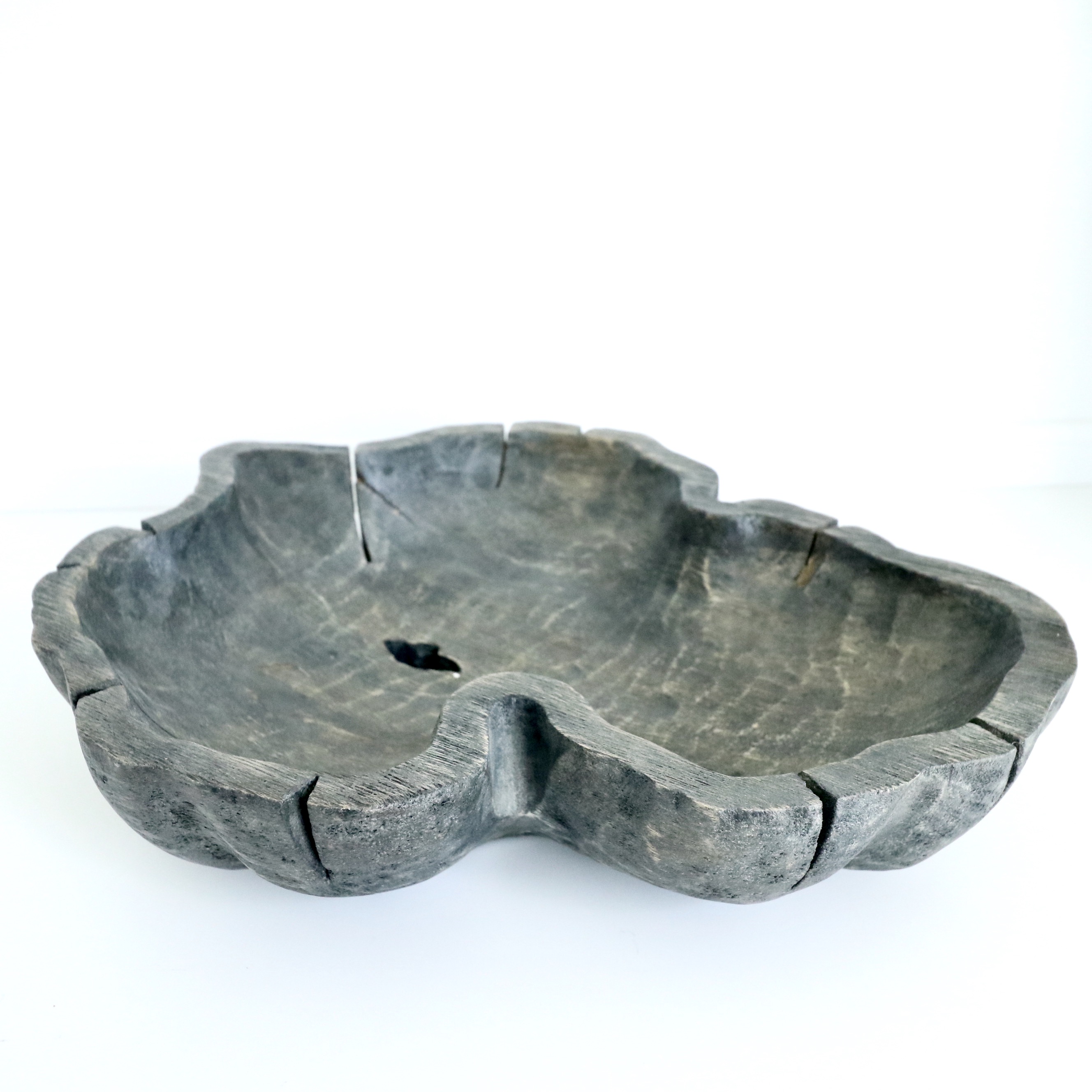 Crestview Home "Fresno" Hand Painted Terracotta Vases and Rustic Wood Bowl