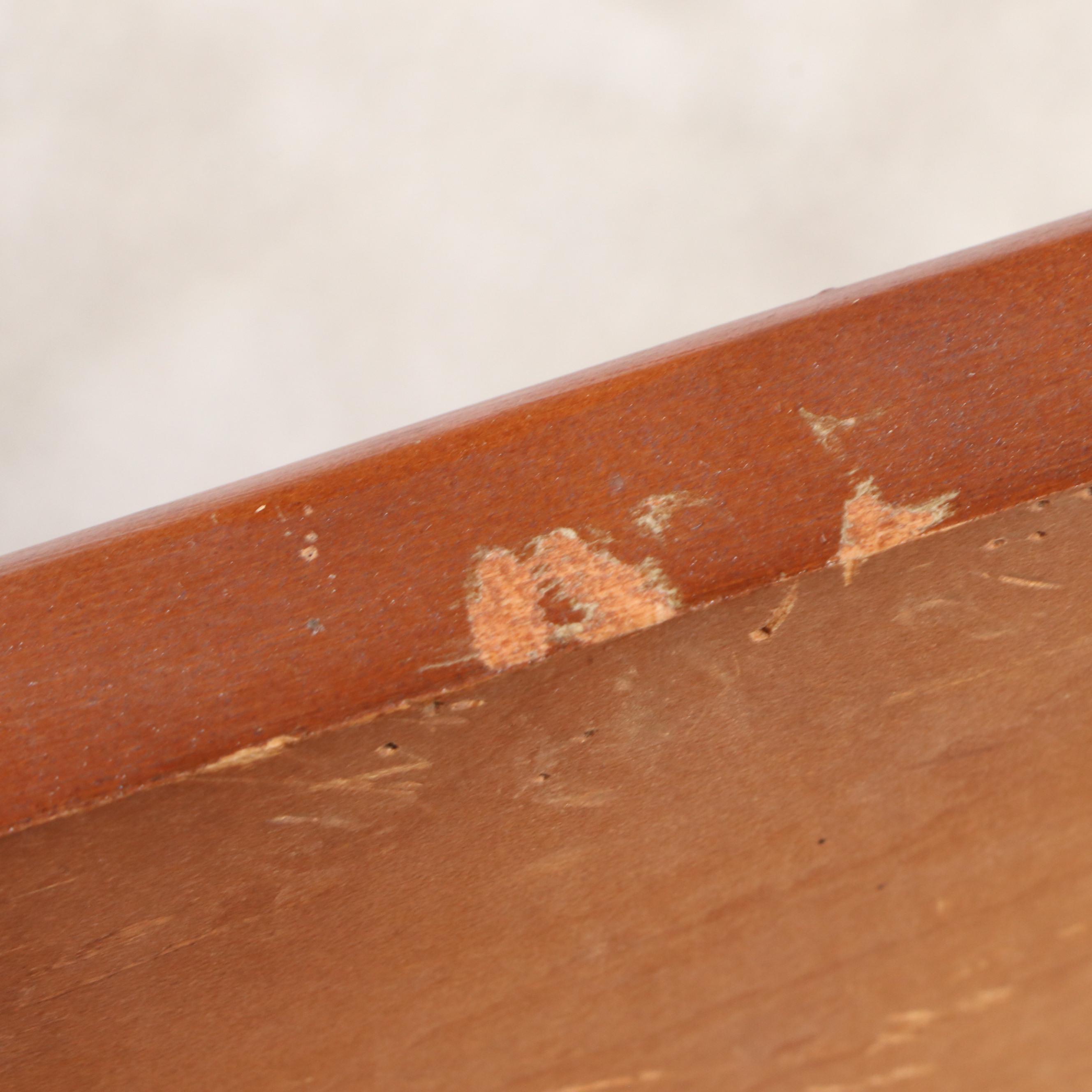 Colonial Style Broken Bonnet Maple Finish Wall Mirror, Mid to Late 20th Century