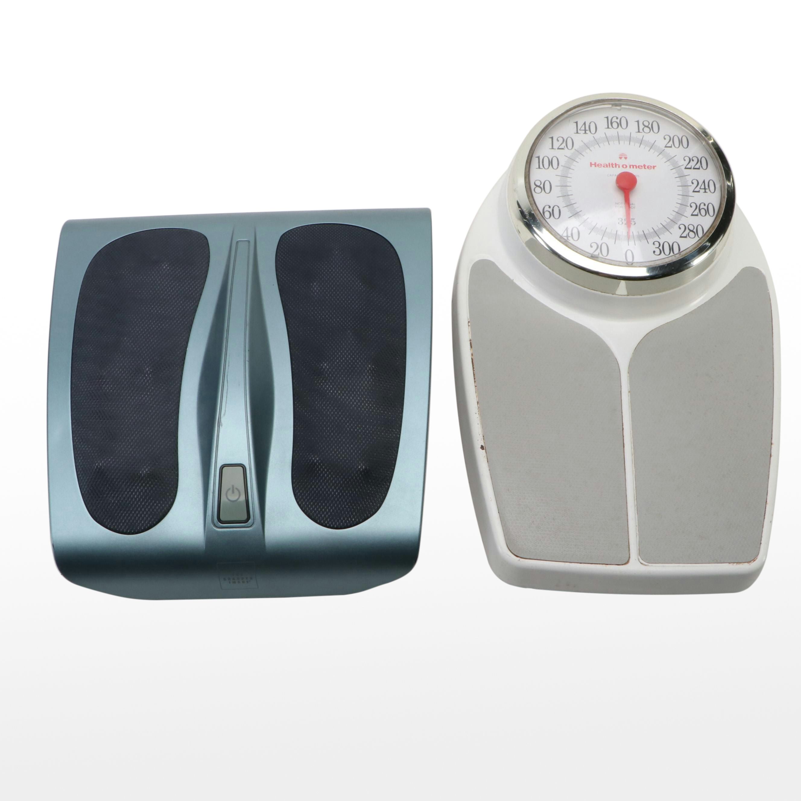Health O Meter Metal Floor Scale with Electronic Foot Massage Device