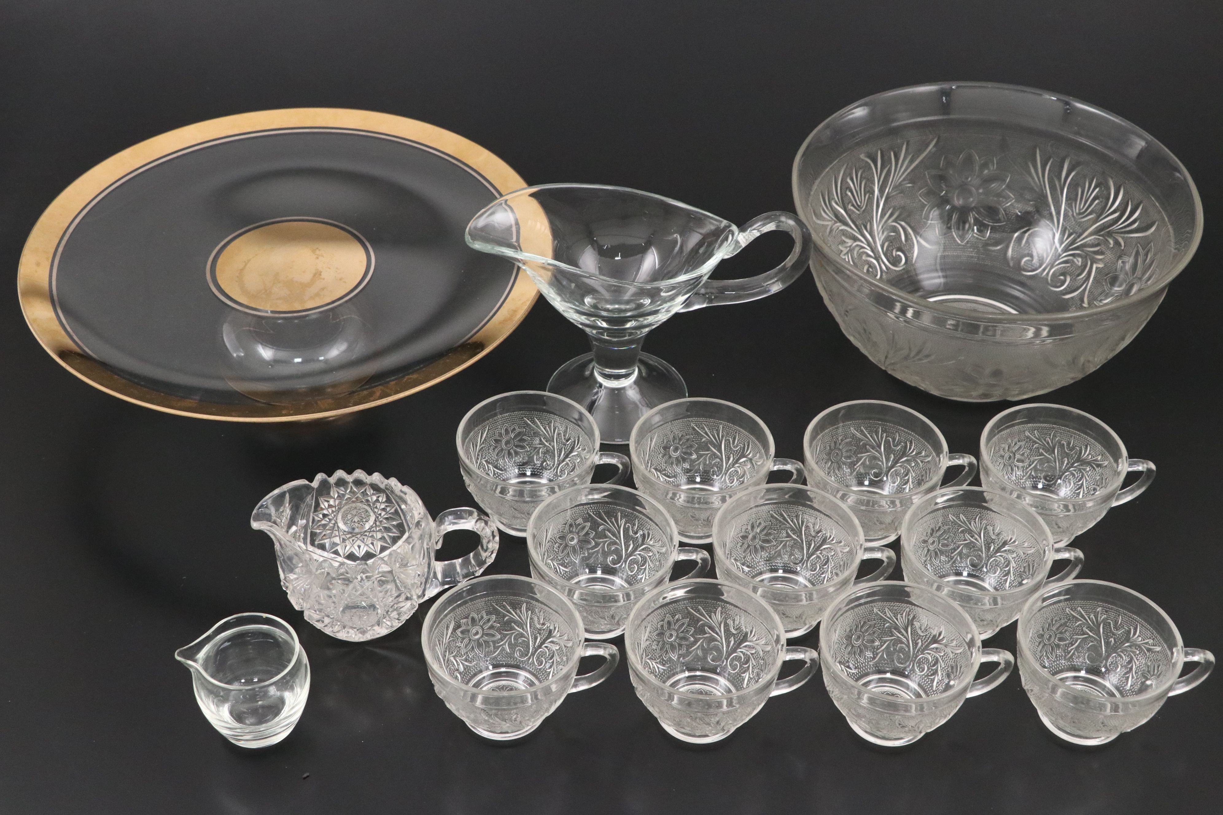 Imperial "Intaglio Fruit" Plates and Bowl with Other Tableware, 20th Century