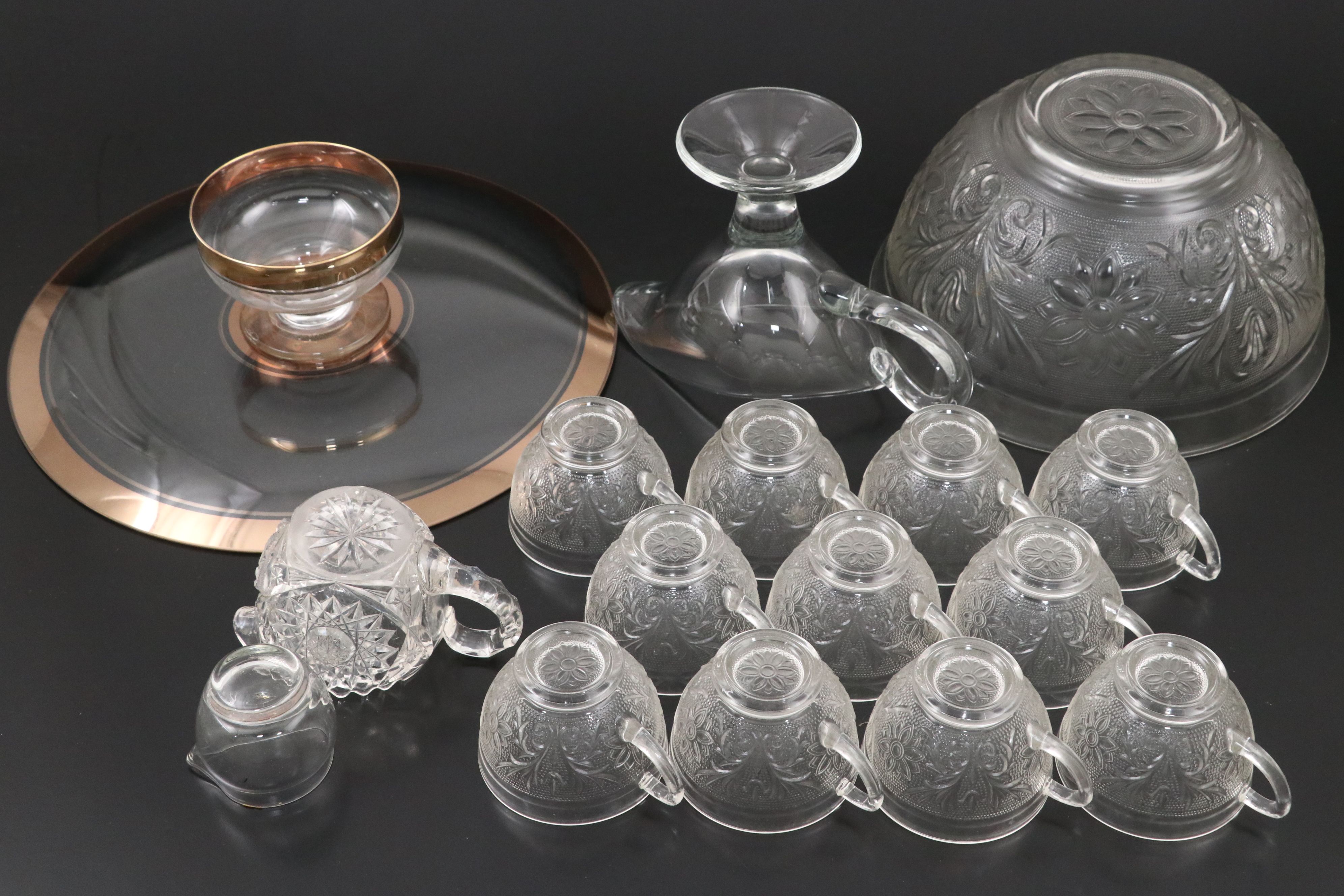 Imperial "Intaglio Fruit" Plates and Bowl with Other Tableware, 20th Century