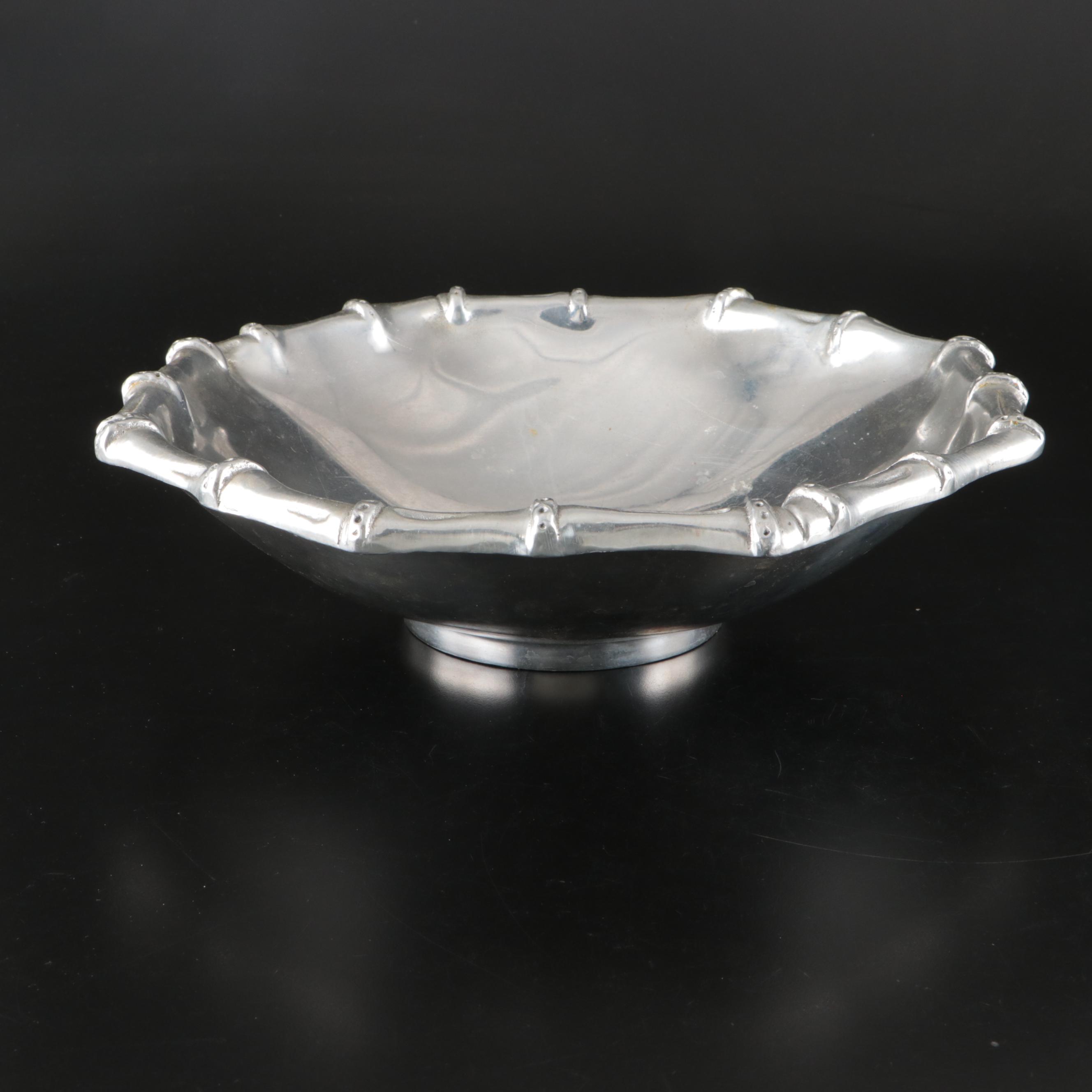 Mariposa Brillante Metal Serving Tray and Salad Tongs with Other Metal Serveware