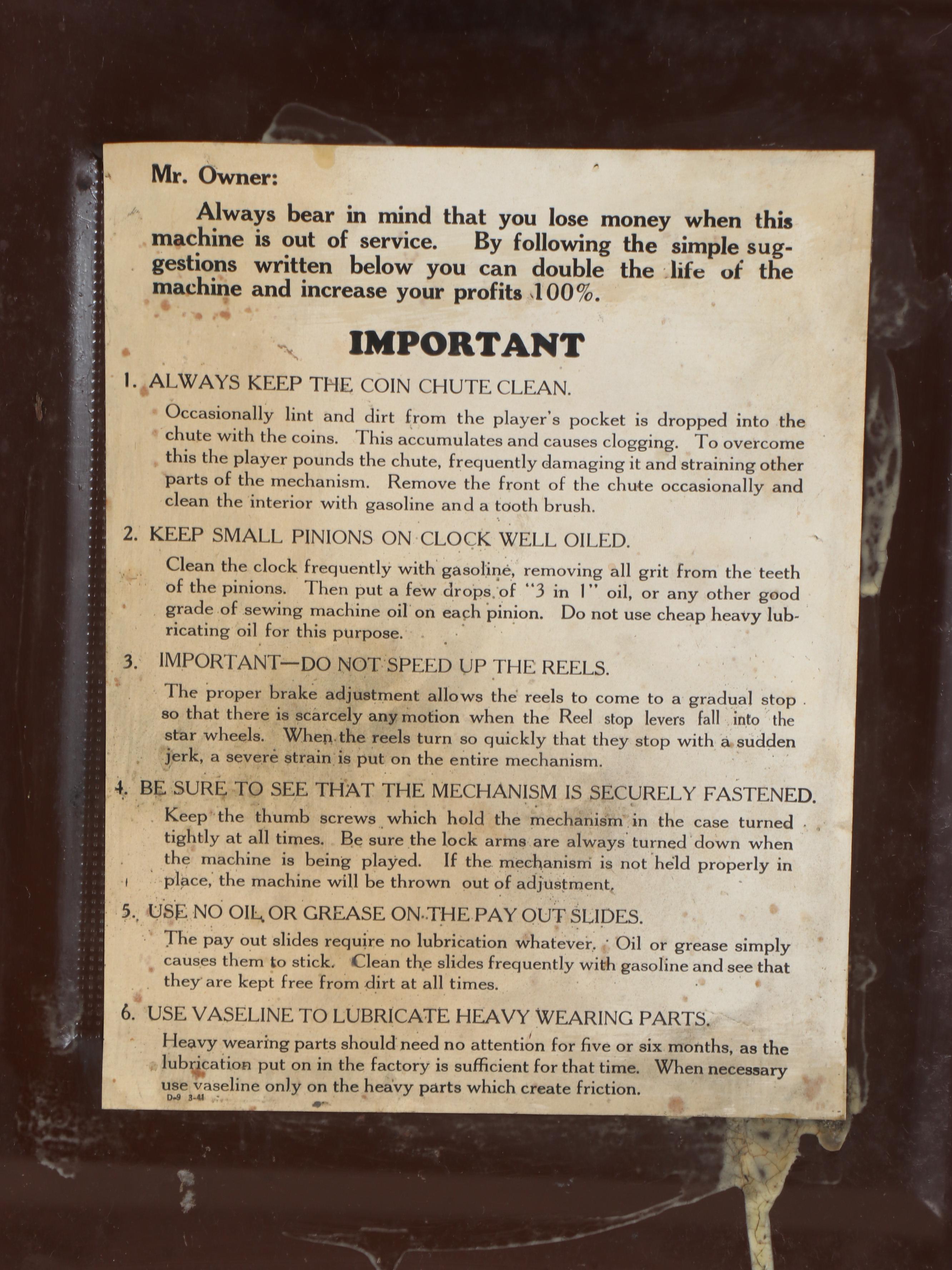 Mills Novelty Co. Coin-Operated Slot Machine, Mid-20th Century