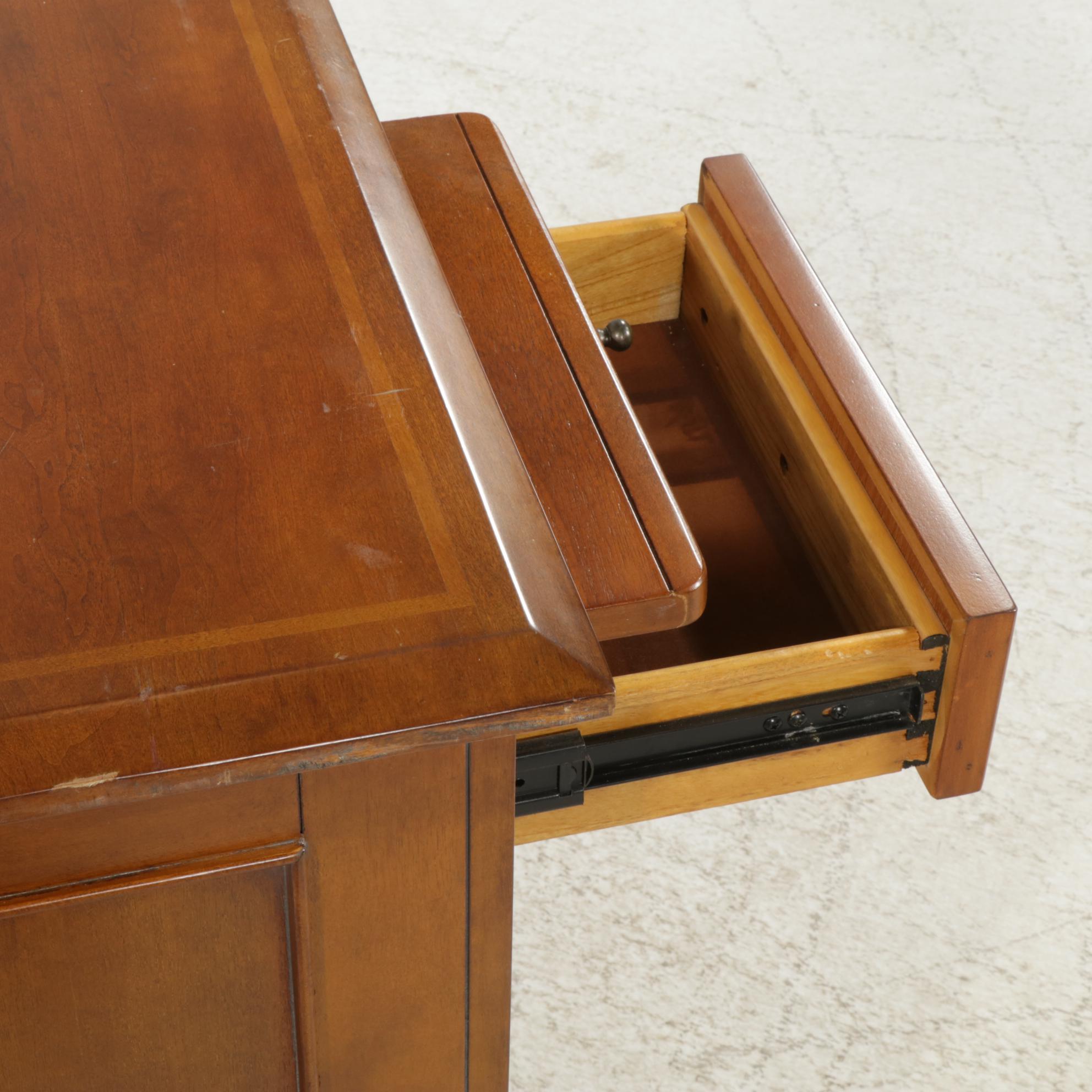 Cherry Veneered Executive Pedestal Desk