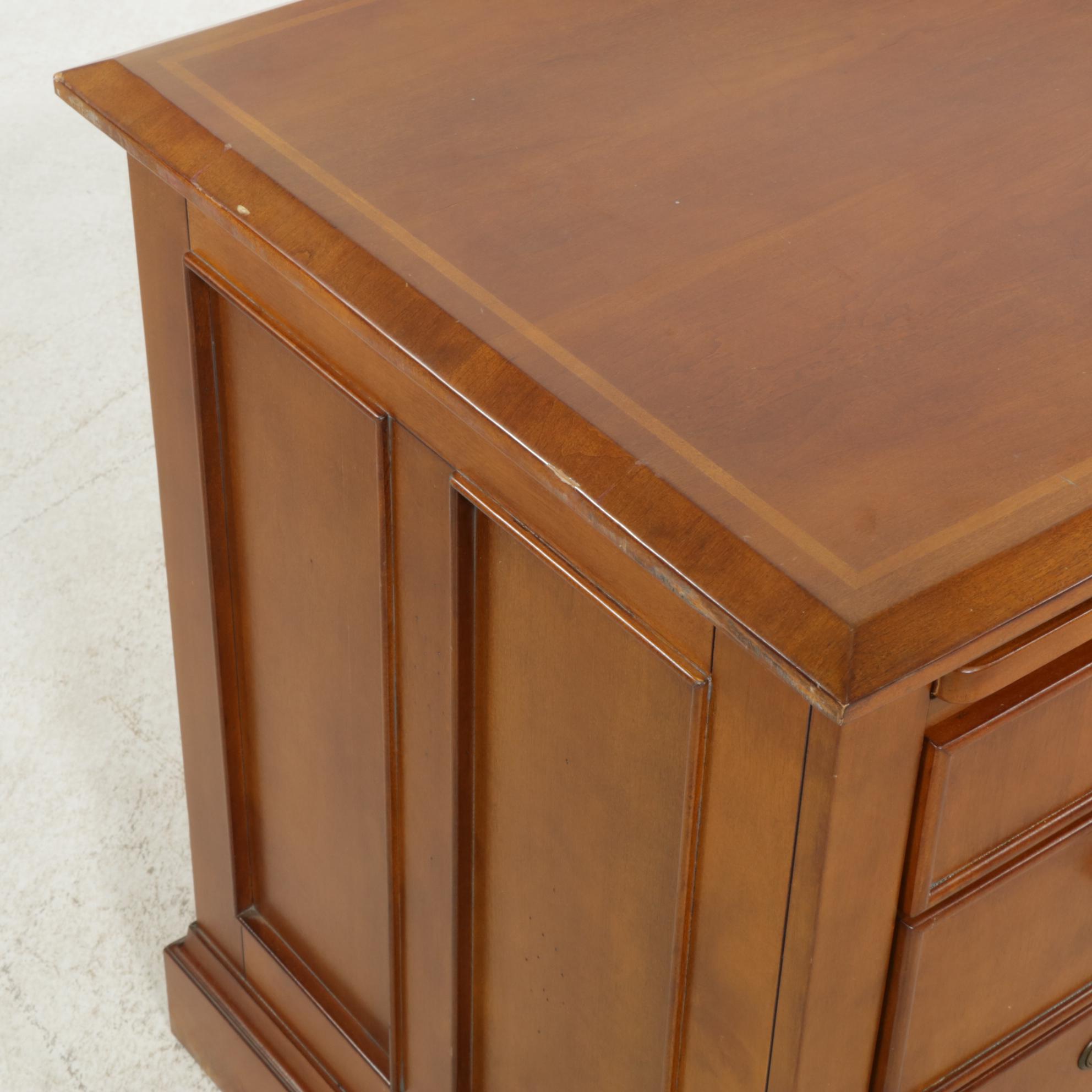 Cherry Veneered Executive Pedestal Desk