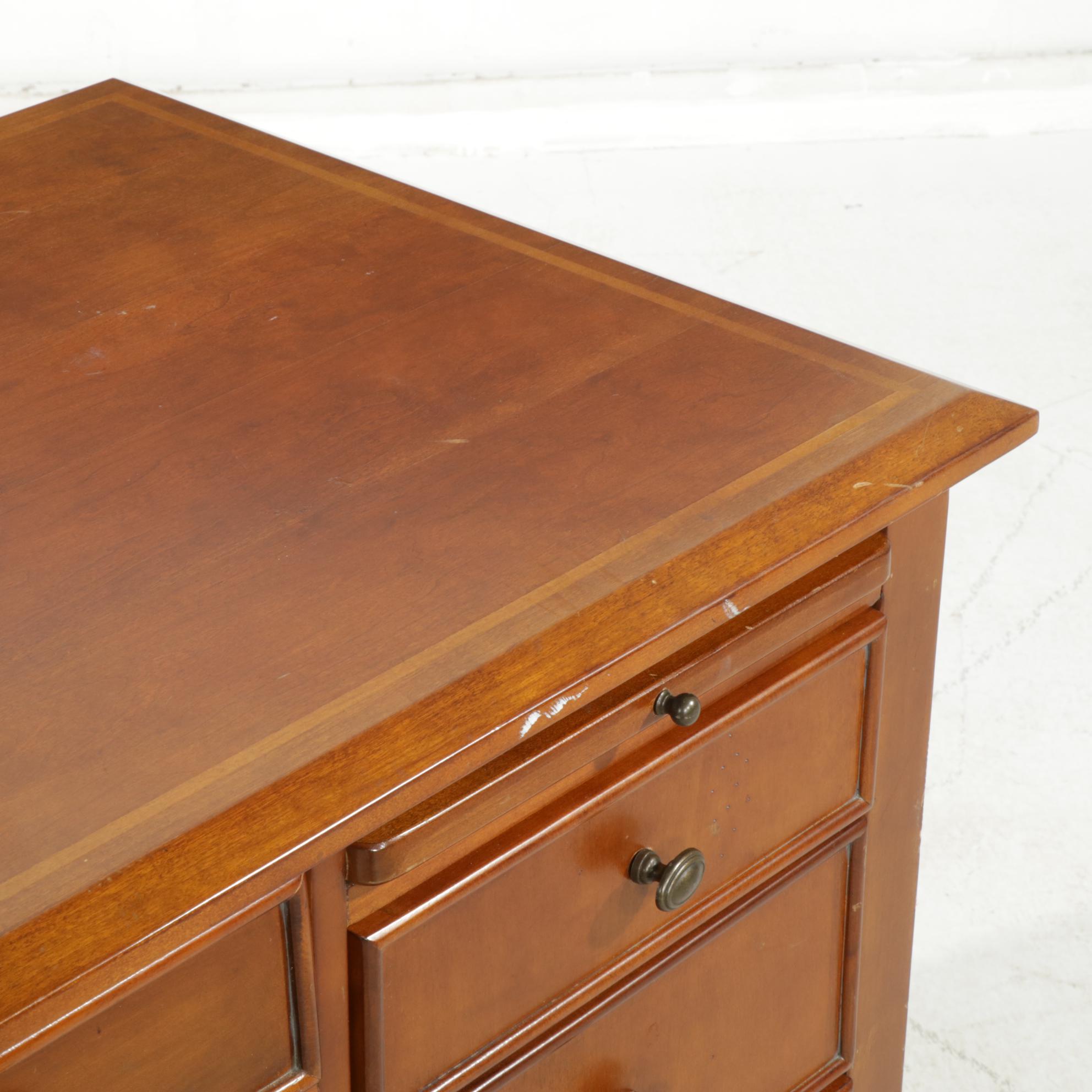 Cherry Veneered Executive Pedestal Desk