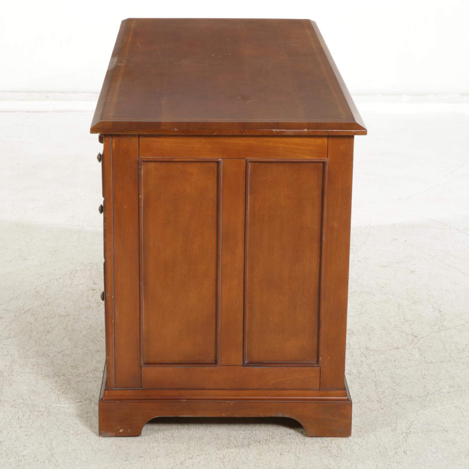 Cherry Veneered Executive Pedestal Desk