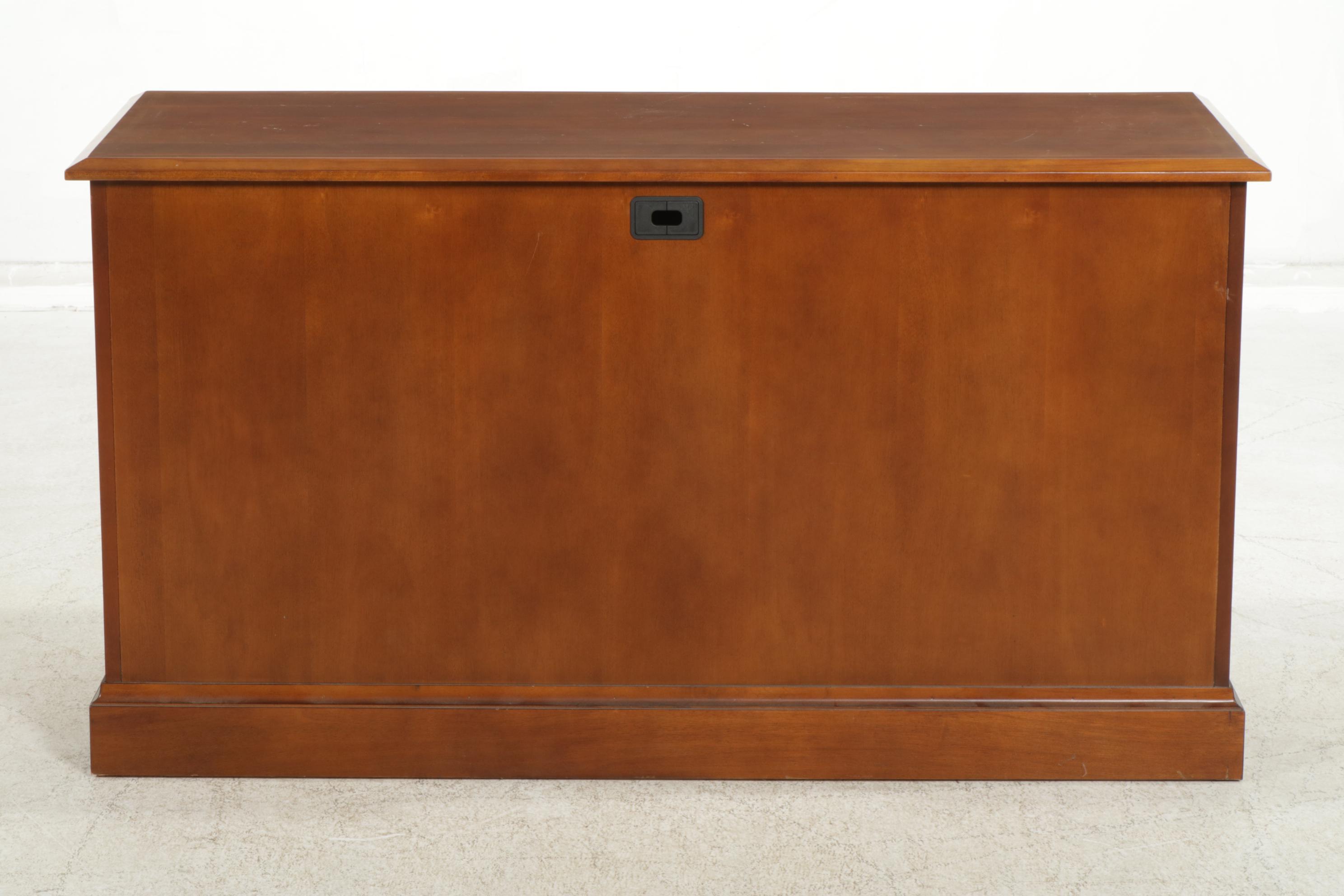 Cherry Veneered Executive Pedestal Desk