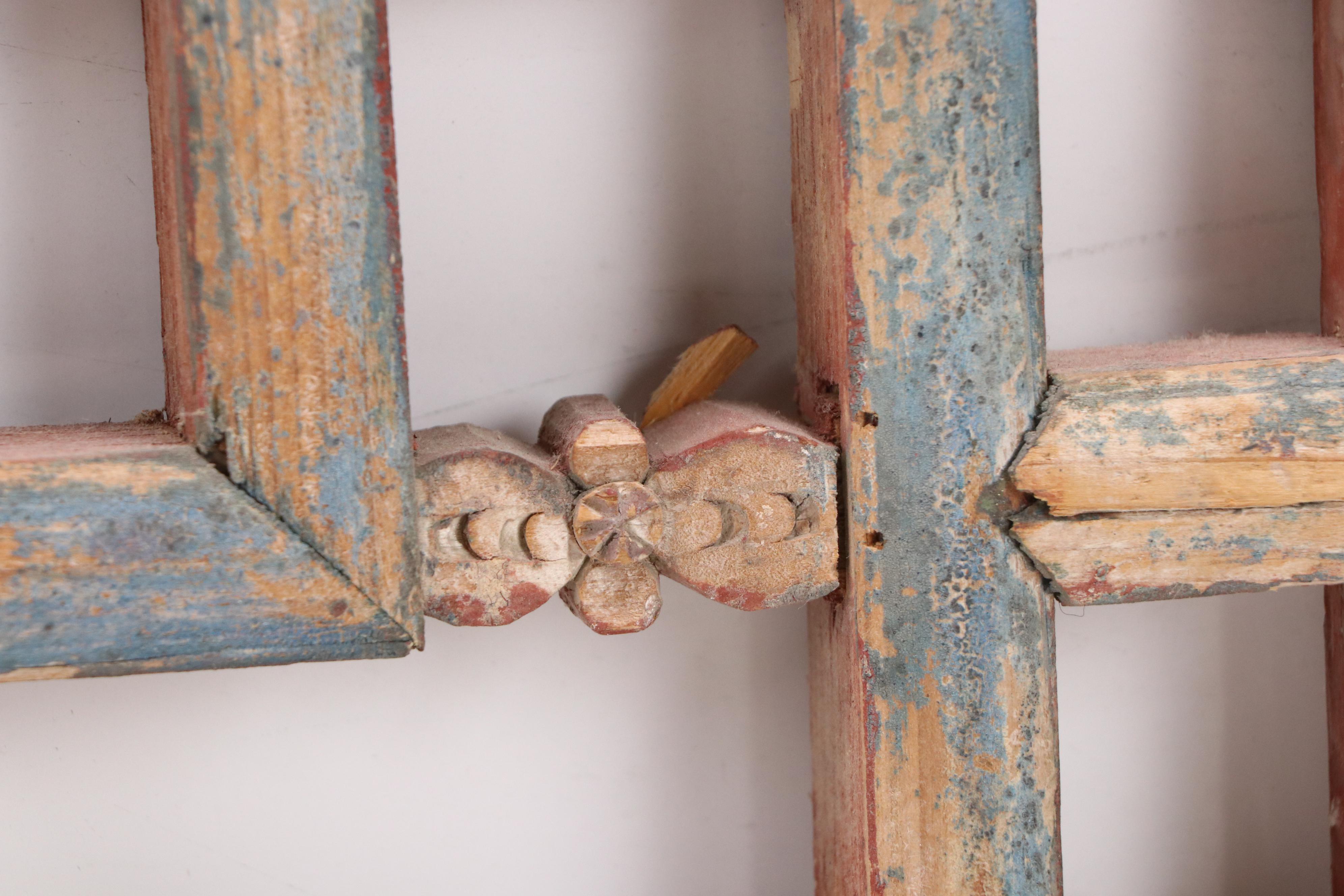 East Asian Style Wooden Latticework Panel, 20th Century