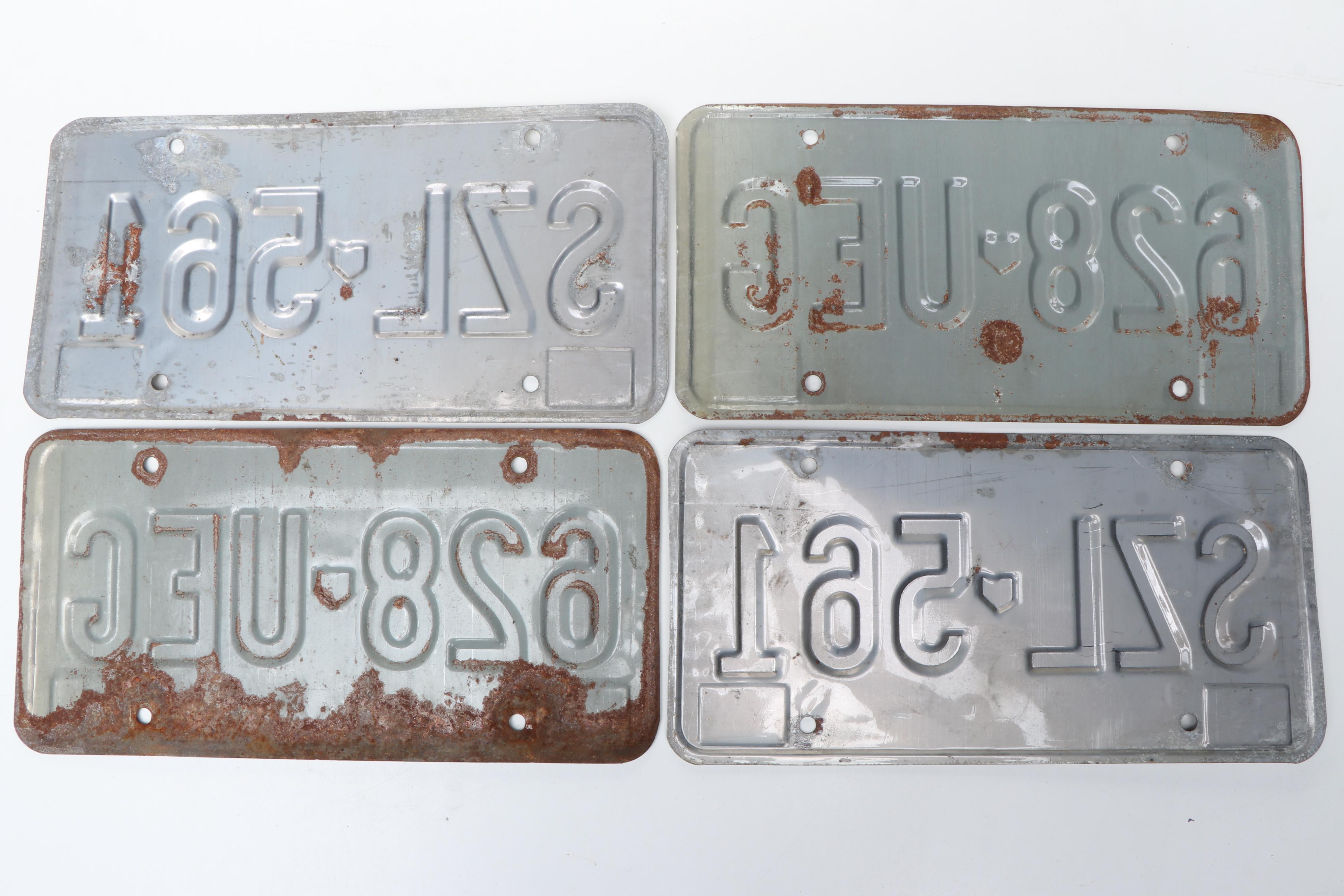 Indiana and Ohio Car License Plates, Mid to Late 20th Century