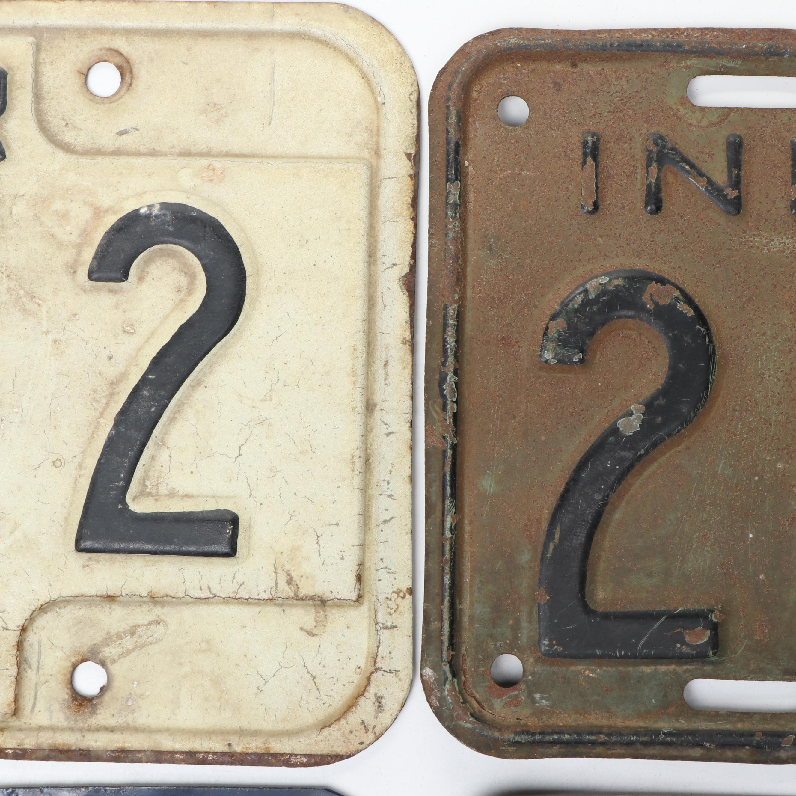 Indiana and Ohio Car License Plates, Mid to Late 20th Century