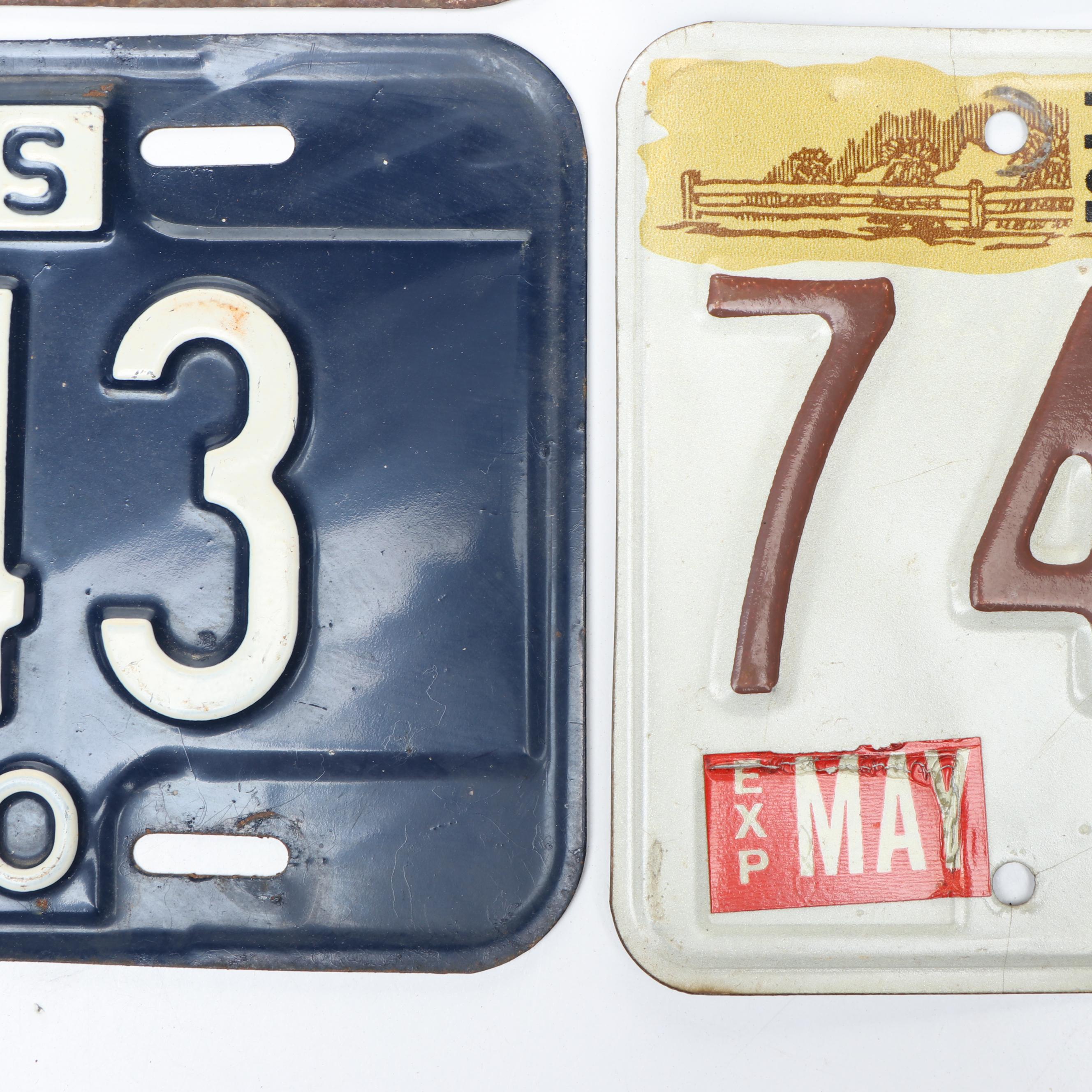 Indiana and Ohio Car License Plates, Mid to Late 20th Century