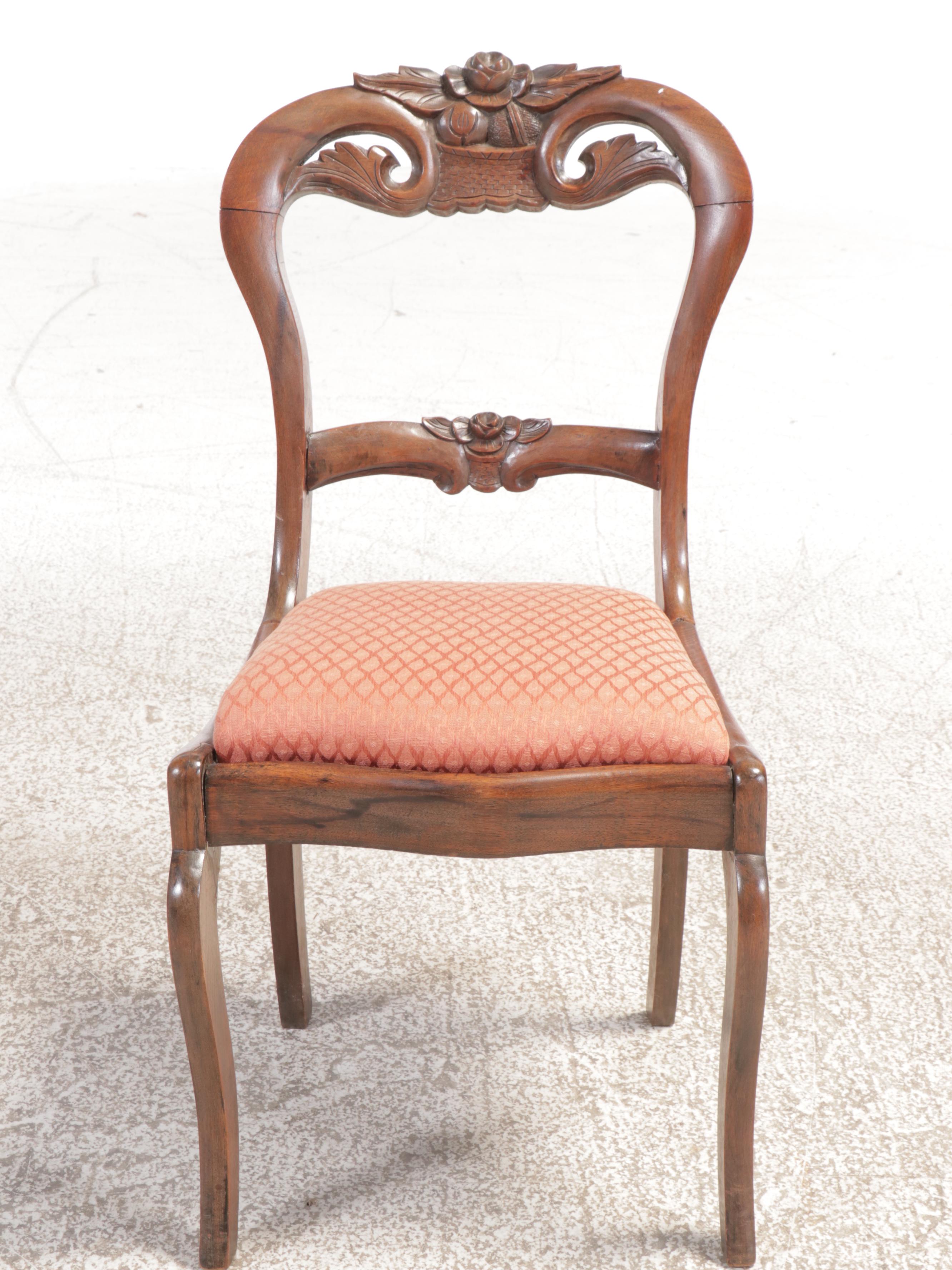 Set of Three Victorian Mahogany Side Chairs with Needlepoint Upholstery