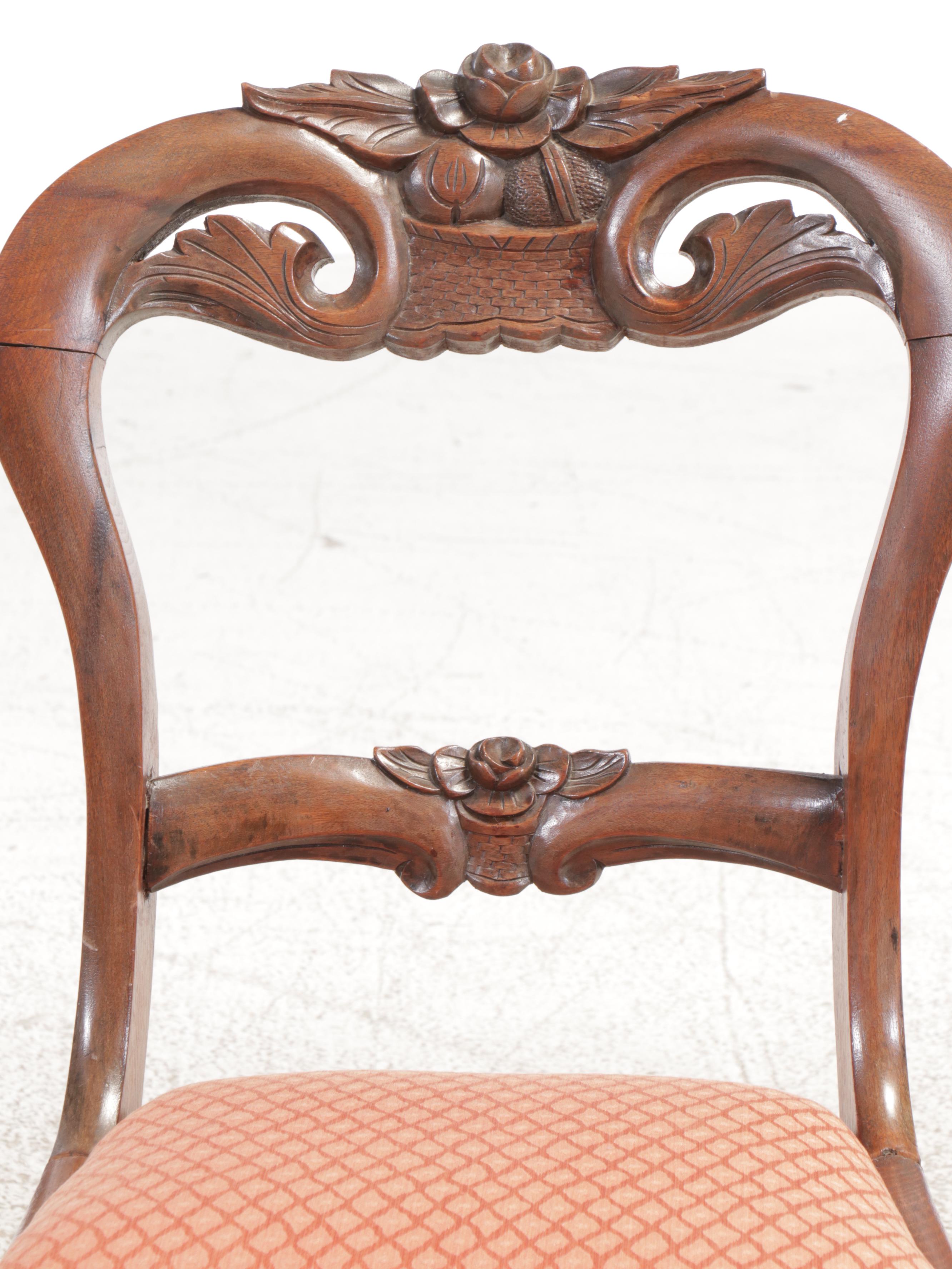 Set of Three Victorian Mahogany Side Chairs with Needlepoint Upholstery