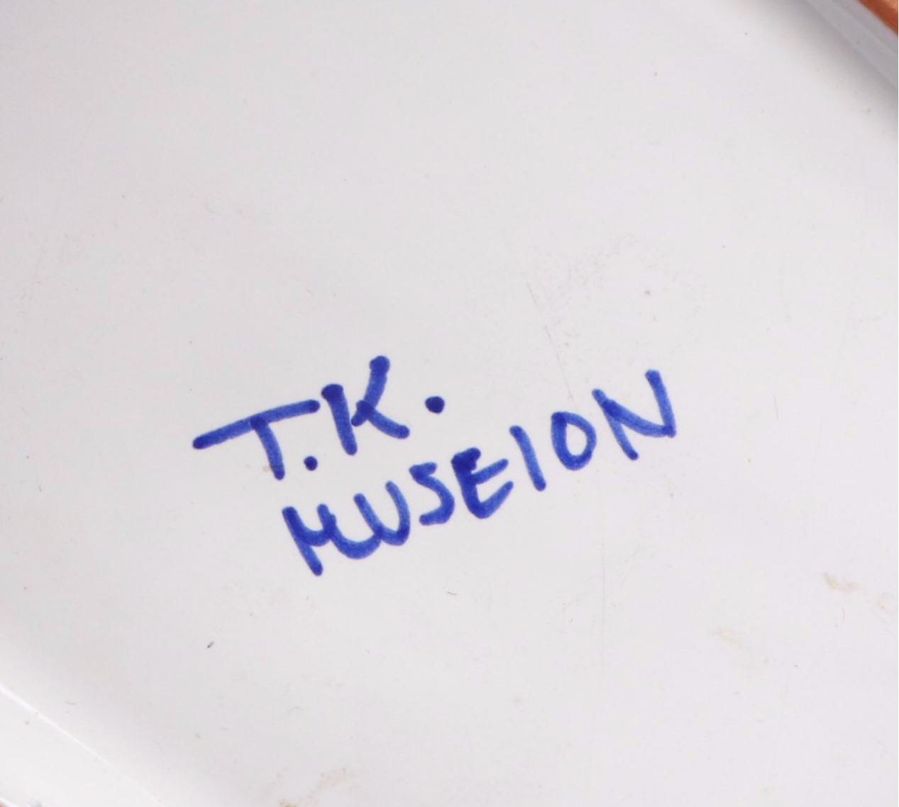 Russian Hand-Painted Porcelain Bowl with Other Blue and White Tableware