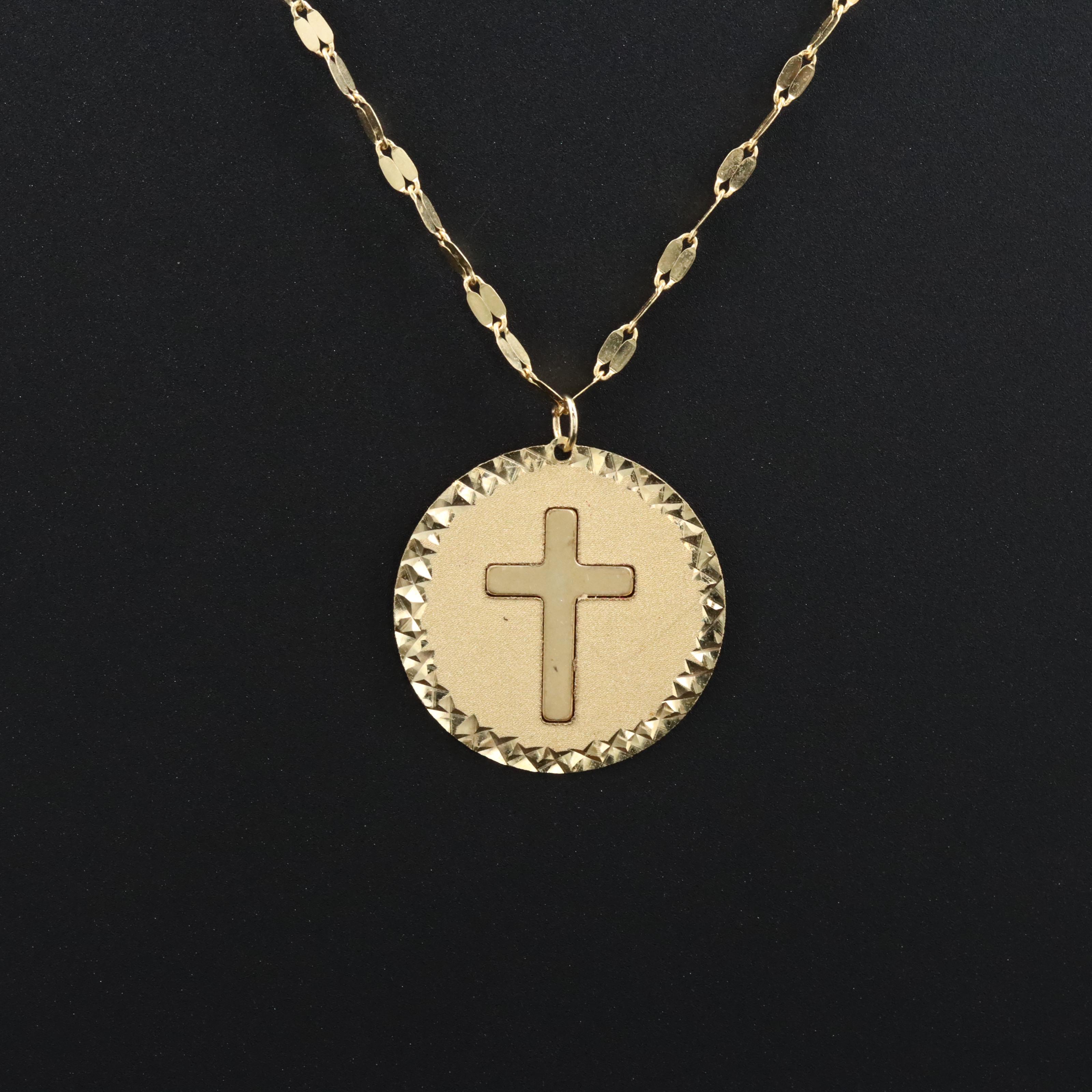 10K Cross Pendant Necklace