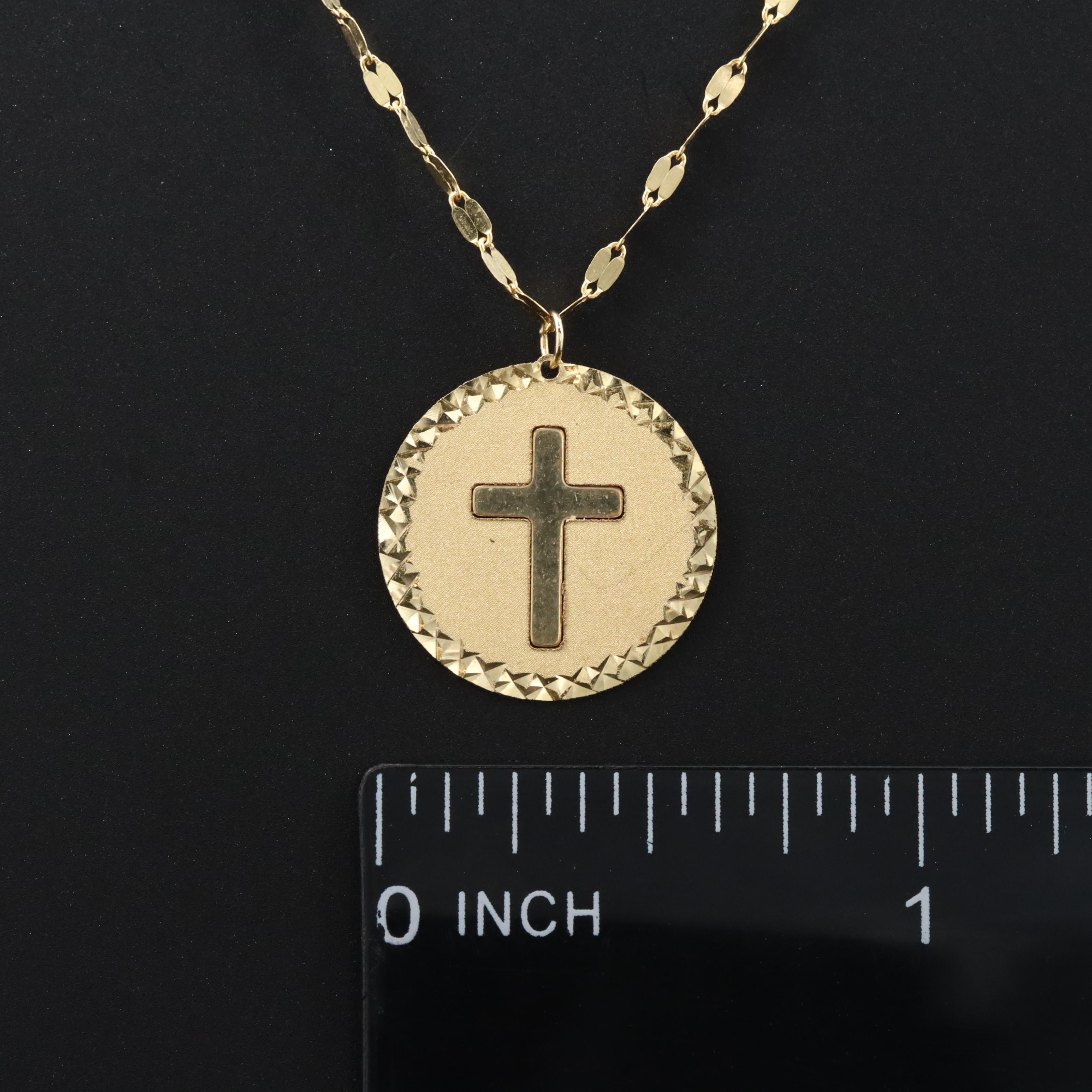 10K Cross Pendant Necklace