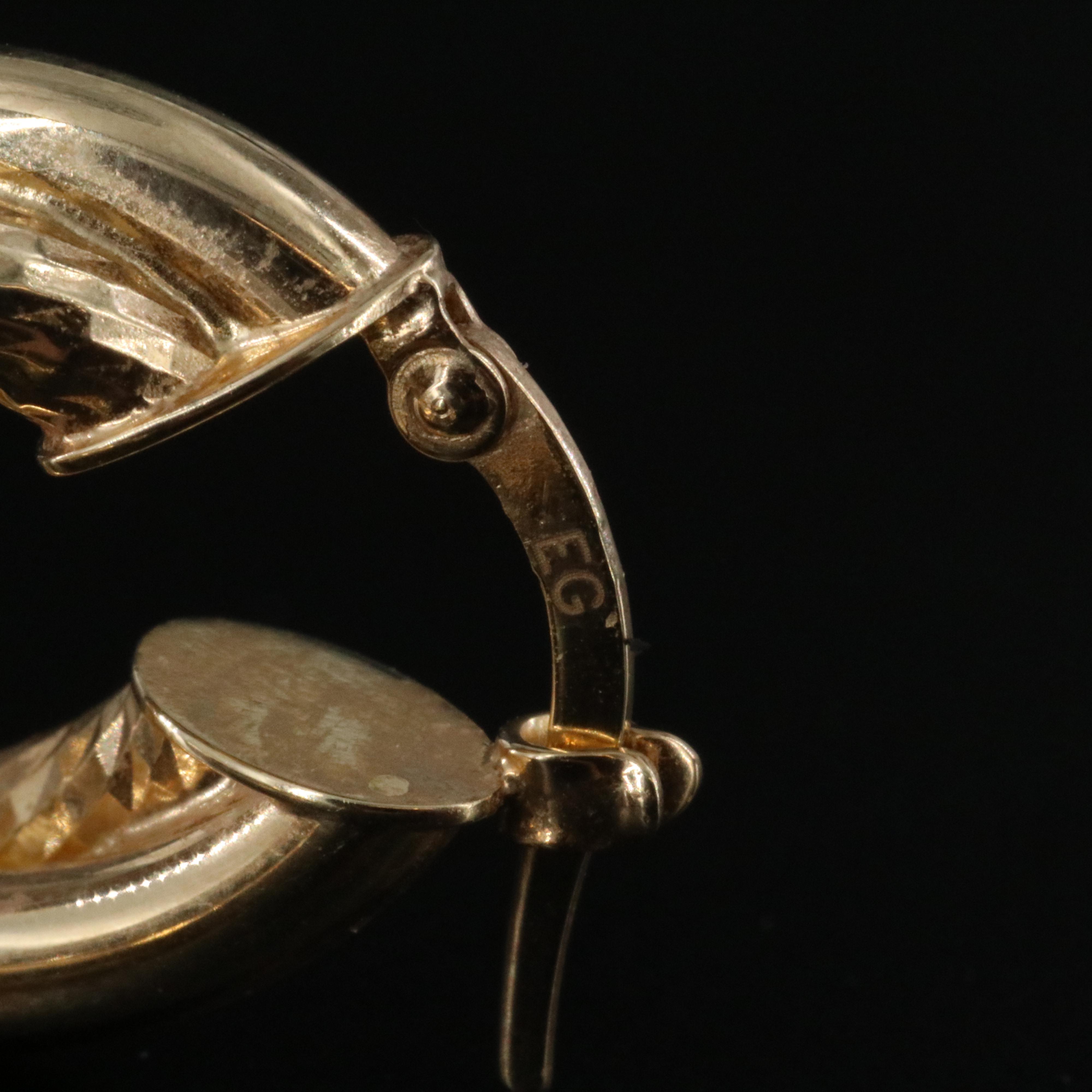 14K Crossover Hoop Earrings