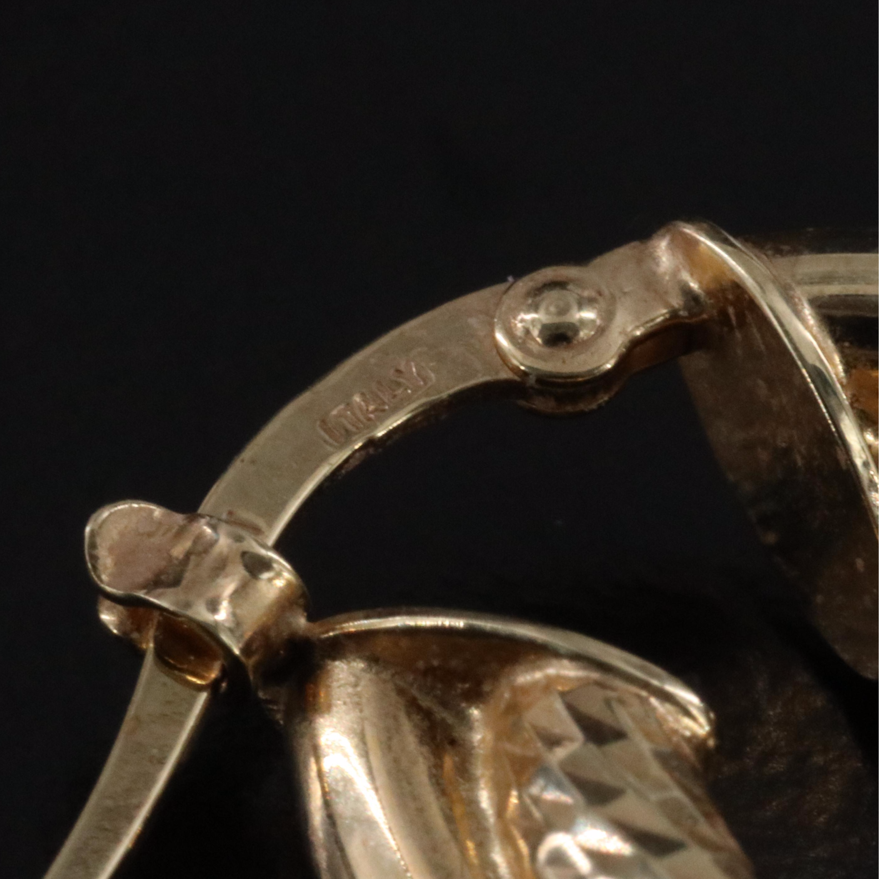 14K Crossover Hoop Earrings