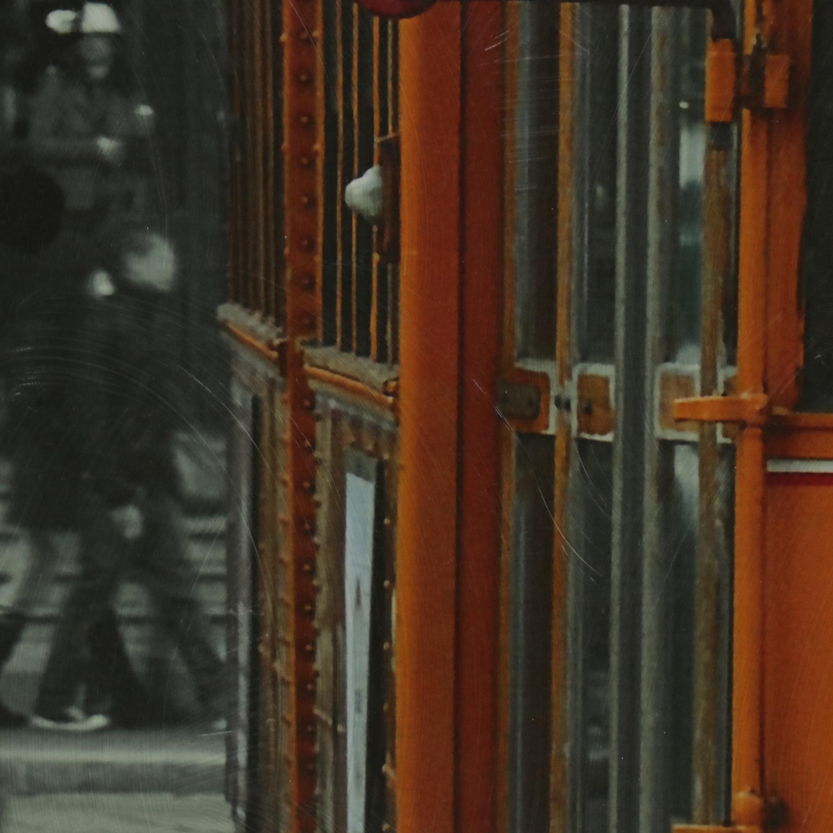 Large-Scale Giclée Photograph of Orange Streetcar, 2013