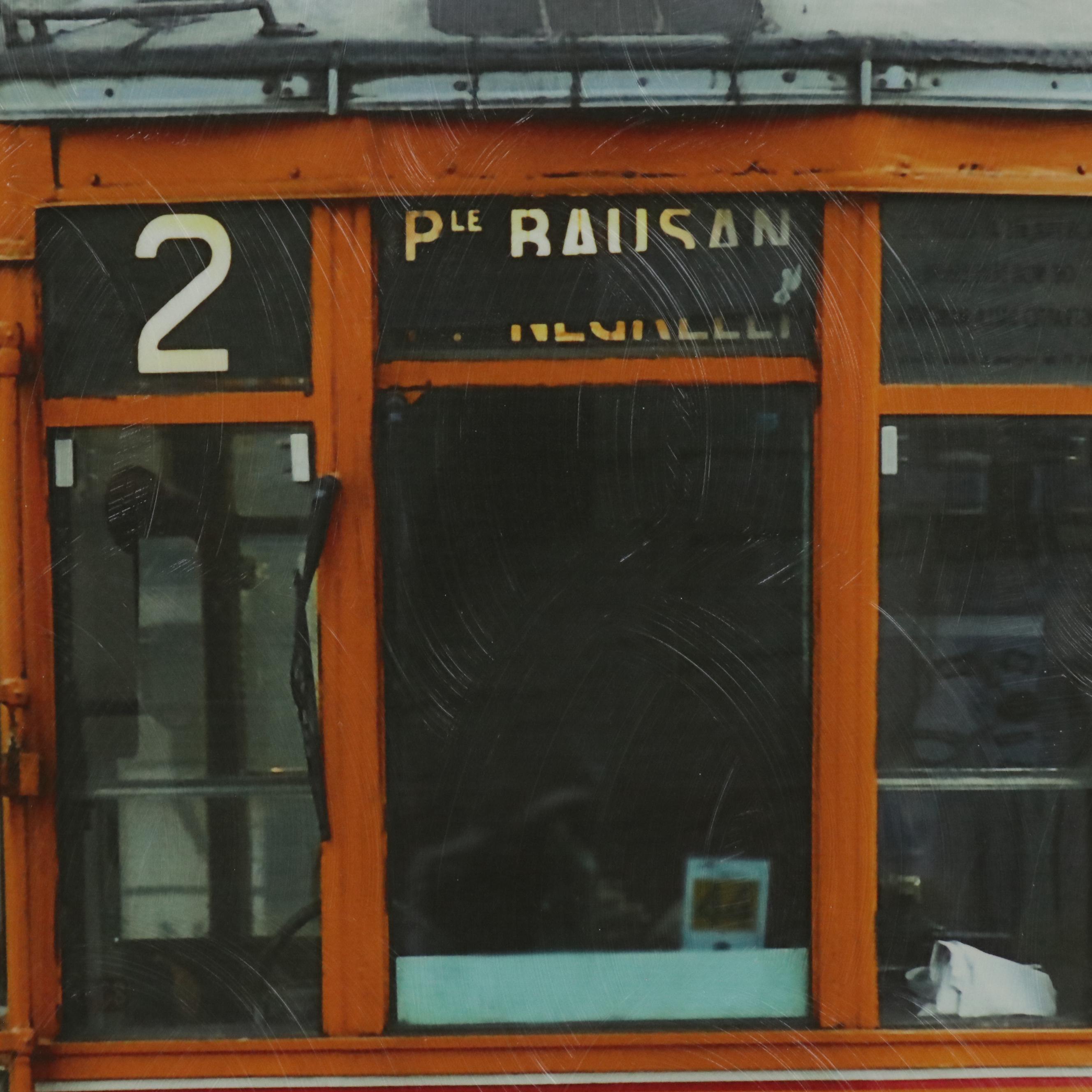 Large-Scale Giclée Photograph of Orange Streetcar, 2013