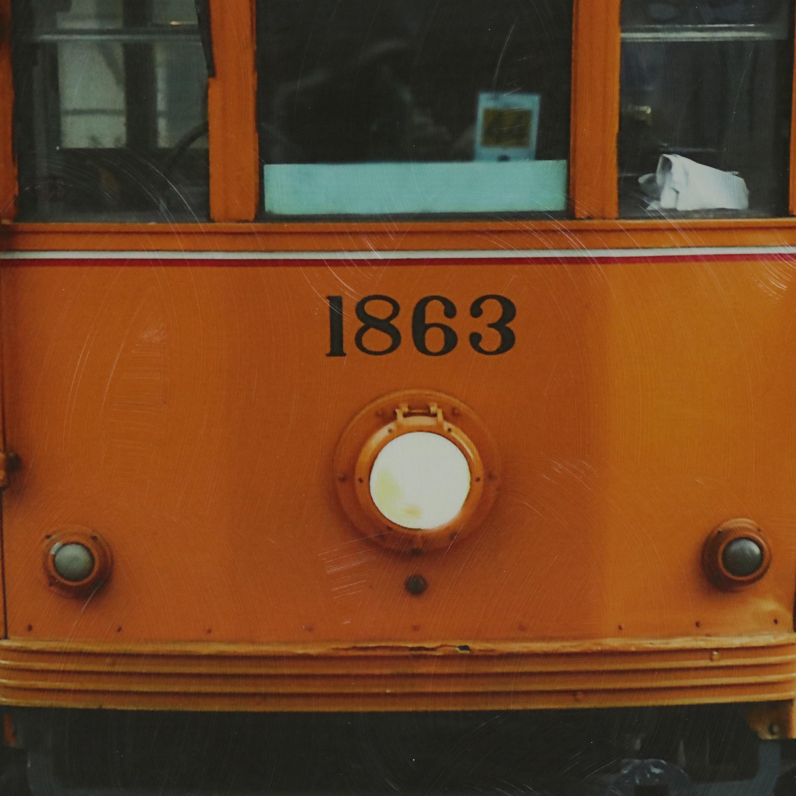 Large-Scale Giclée Photograph of Orange Streetcar, 2013