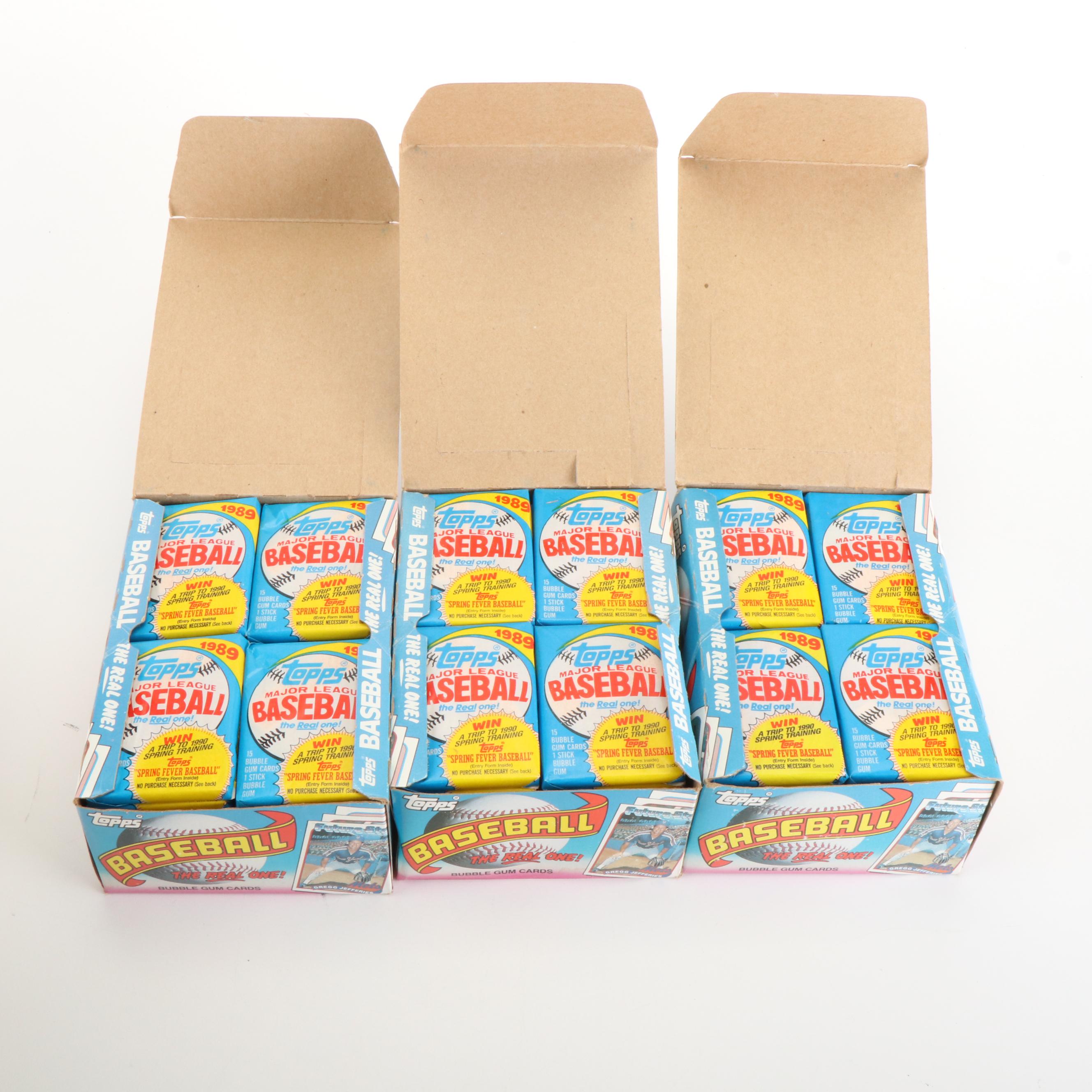 1989 Donruss and Topps Baseball Sealed Wax Packs with Original Boxes