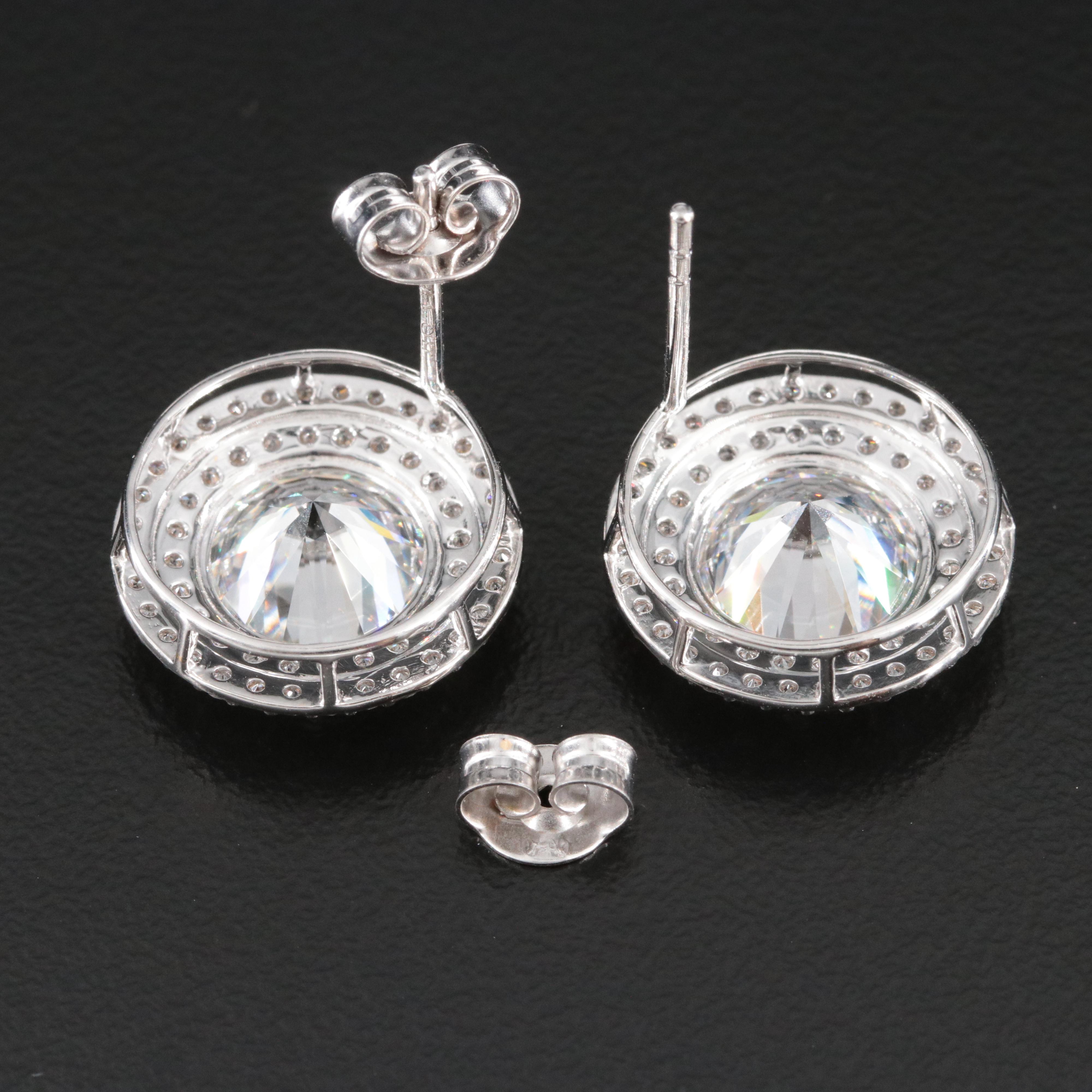 14K 6.71 CTW Lab Grown Diamond Earrings with IGI Reports