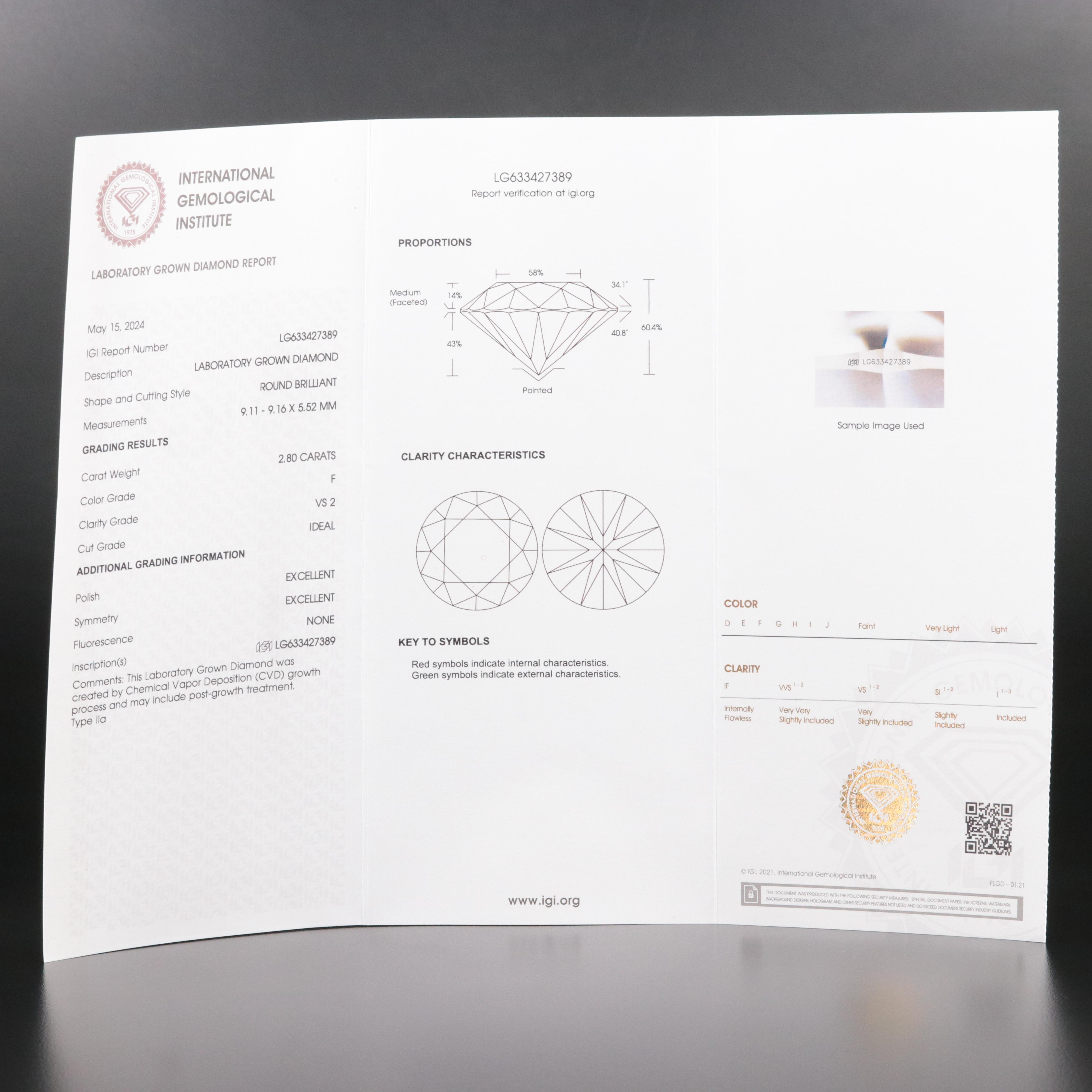 14K 6.71 CTW Lab Grown Diamond Earrings with IGI Reports