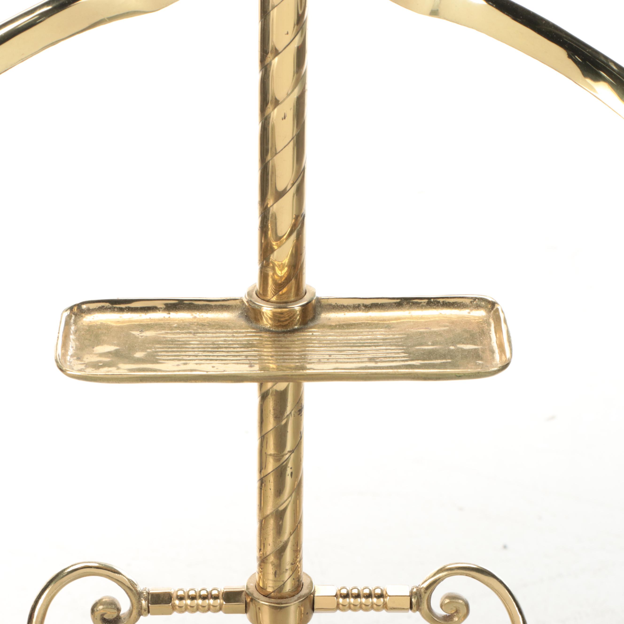 Victorian Style Brass Valet Stand, 20th Century