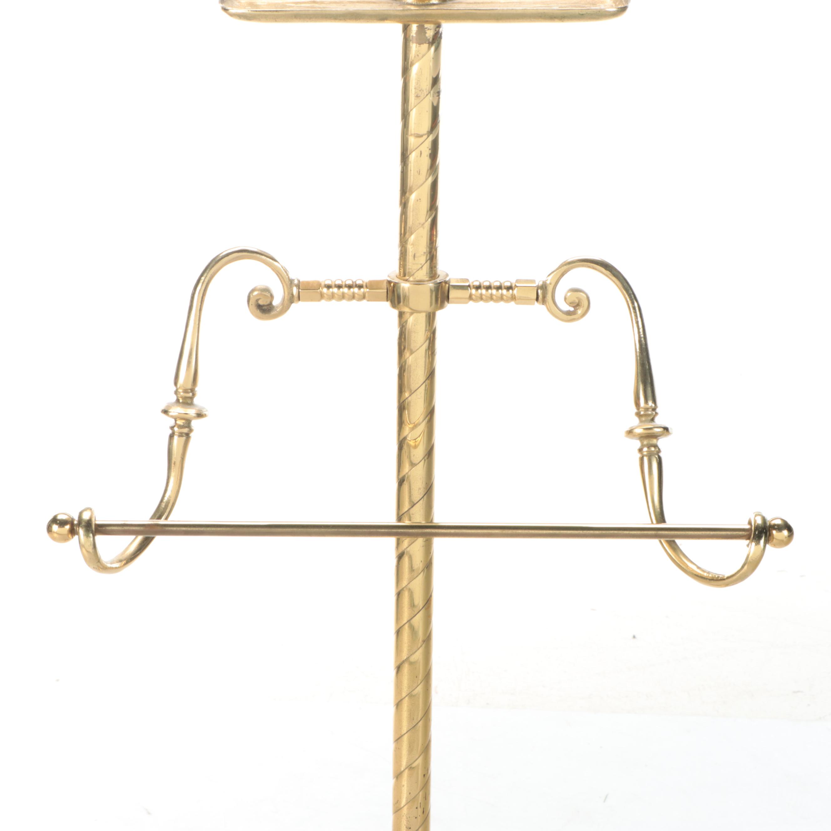 Victorian Style Brass Valet Stand, 20th Century