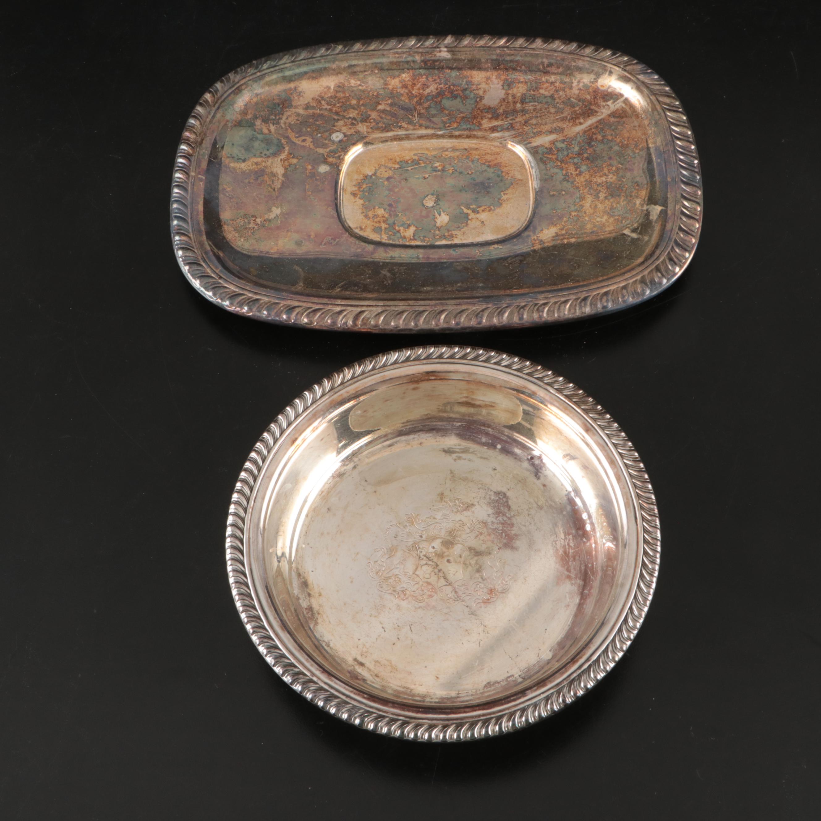 Towle Sterling Silver Candle Holders with Silver Plate Serveware