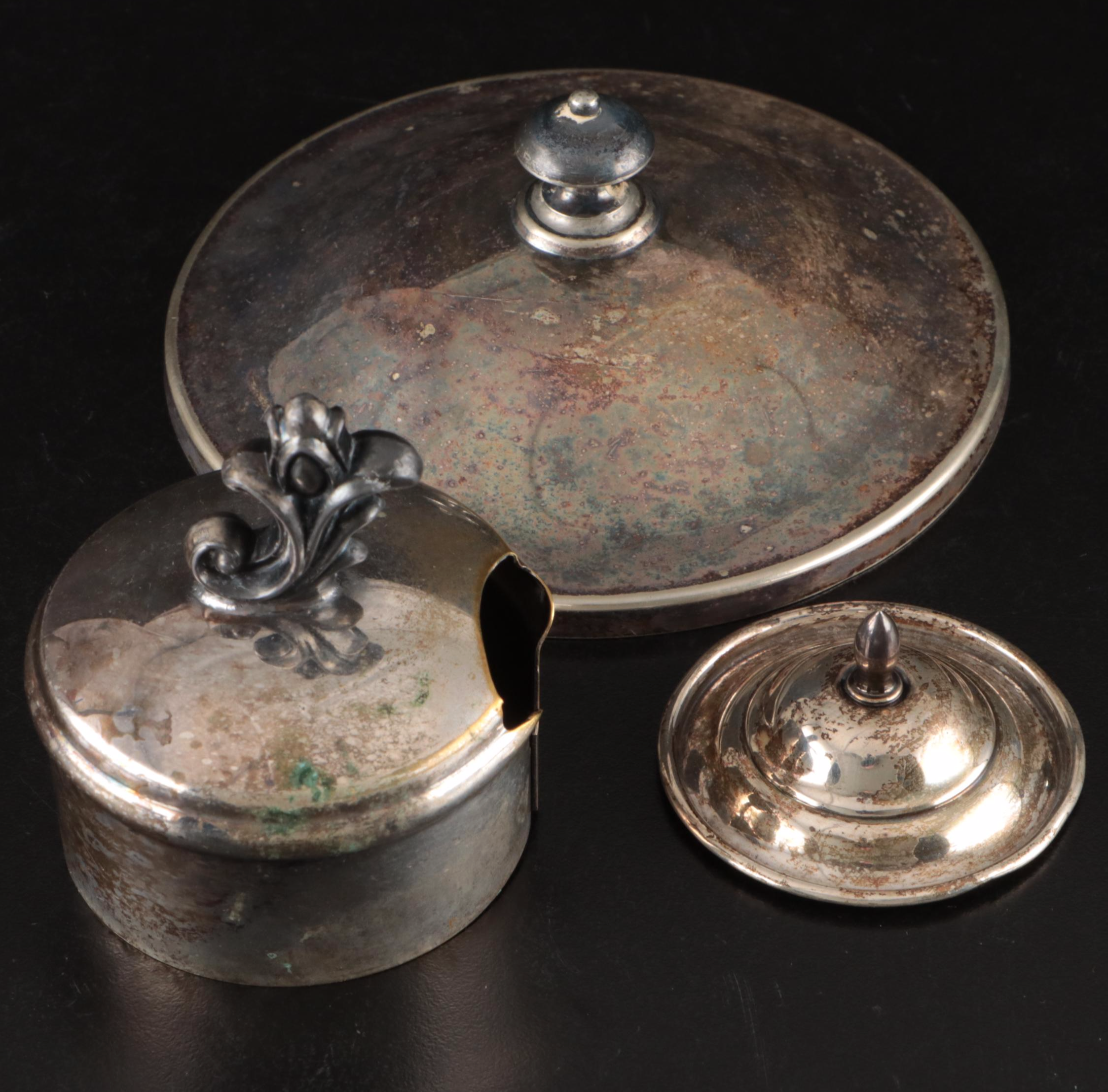 Towle Sterling Silver Candle Holders with Silver Plate Serveware