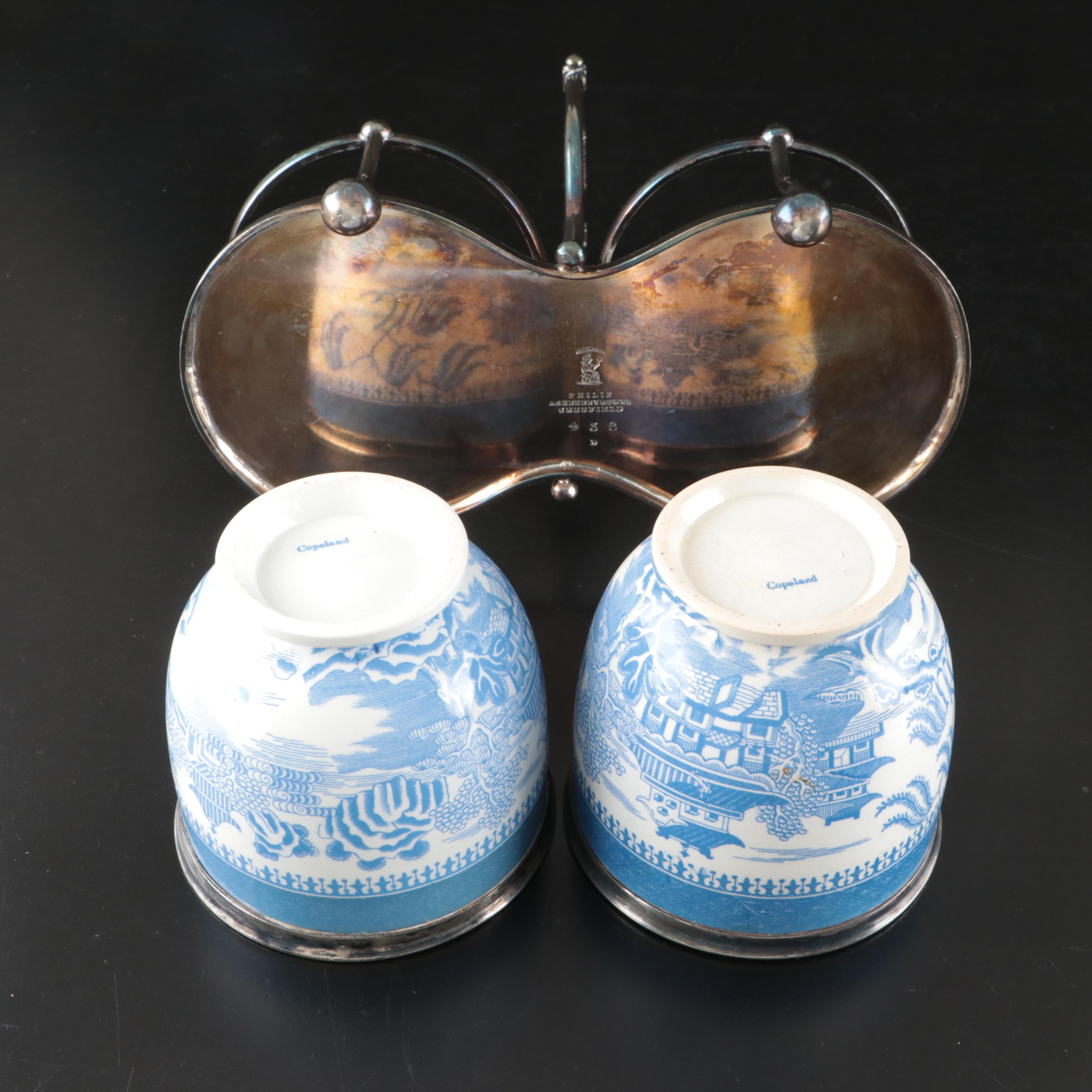 Towle Sterling Silver Candle Holders with Silver Plate Serveware