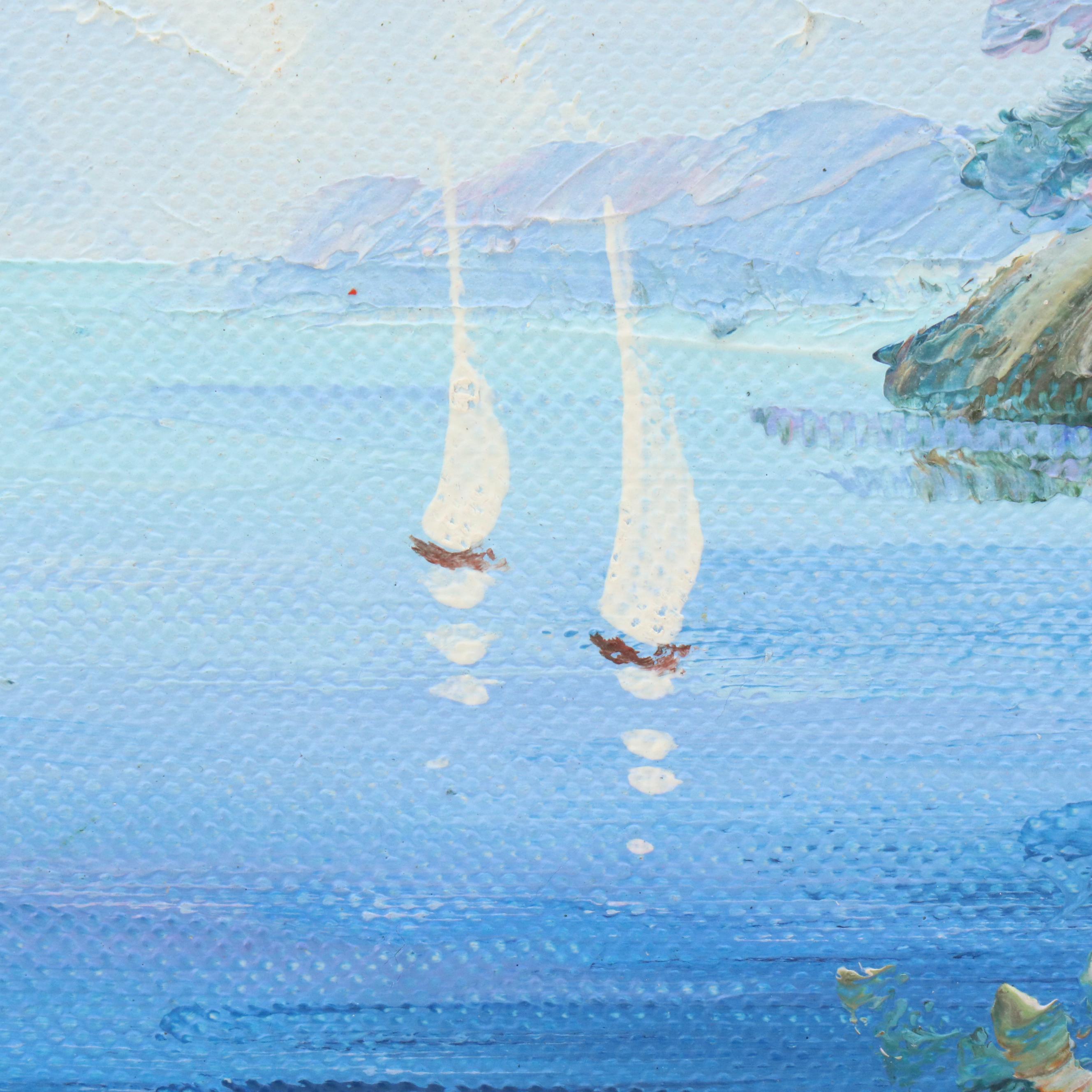 Rossini Mediterranean Coastal Landscape Oil Painting