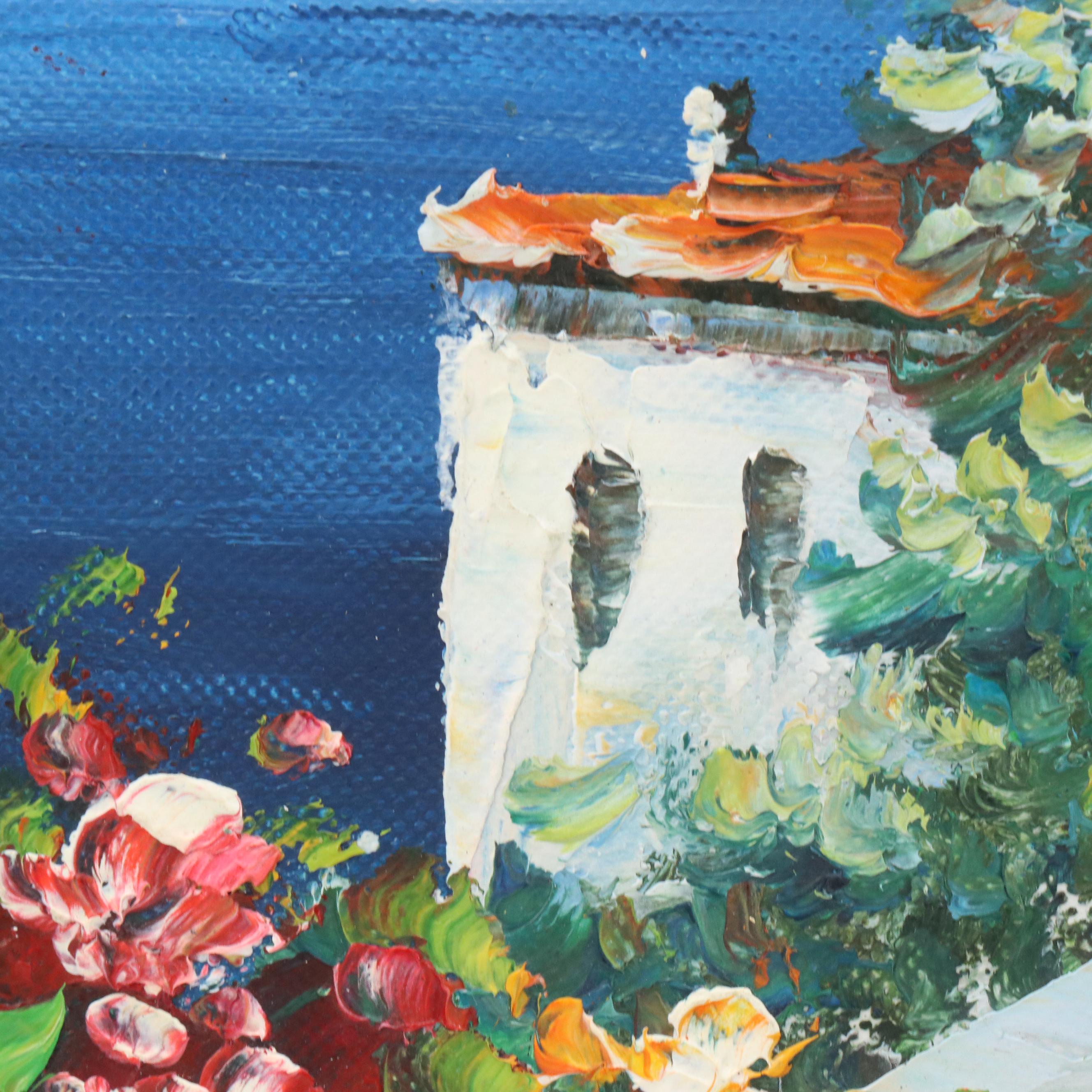 Rossini Mediterranean Coastal Landscape Oil Painting