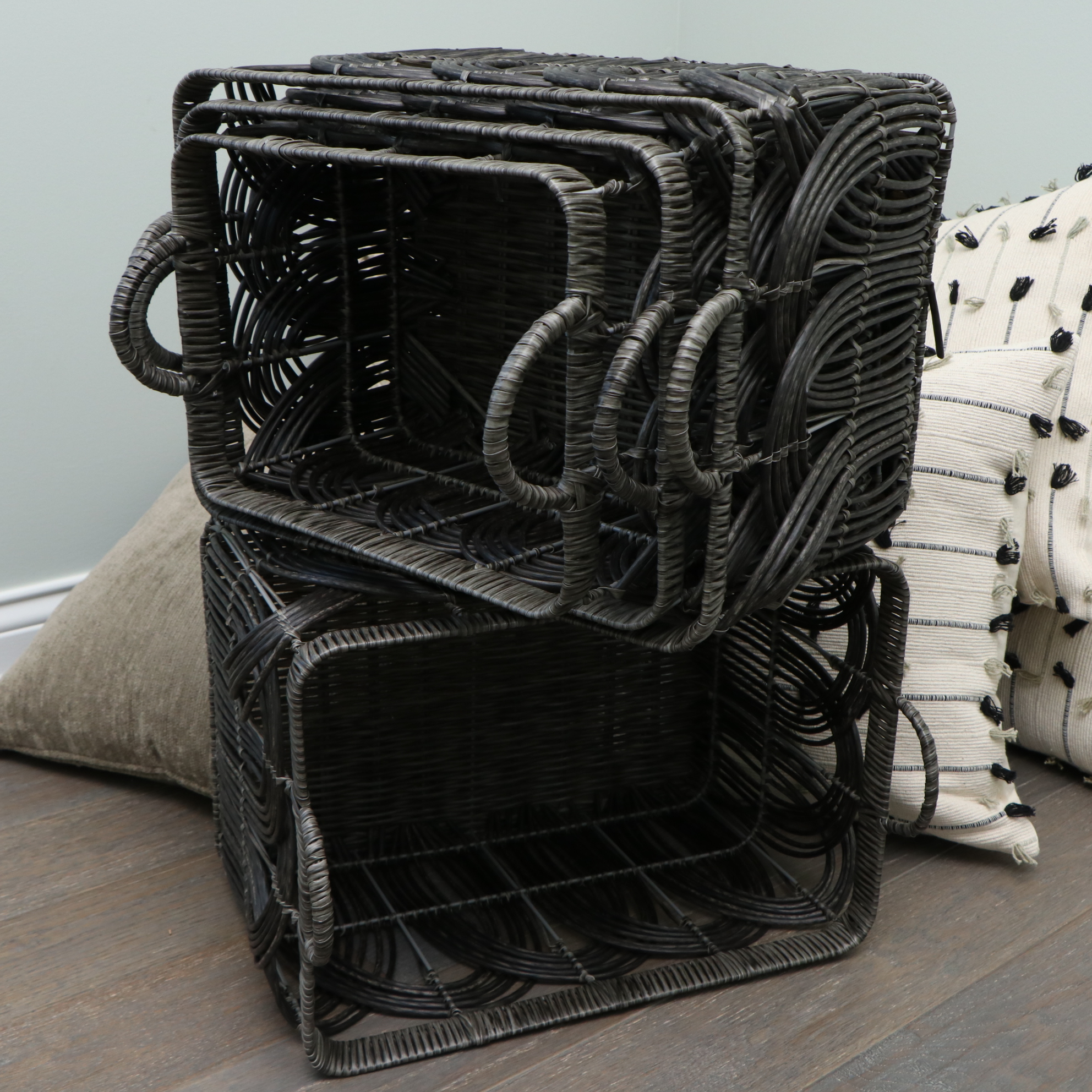 Safavieh Cotton Throw, Surya Accent Pillows, Baskets and Bathroom Accessories