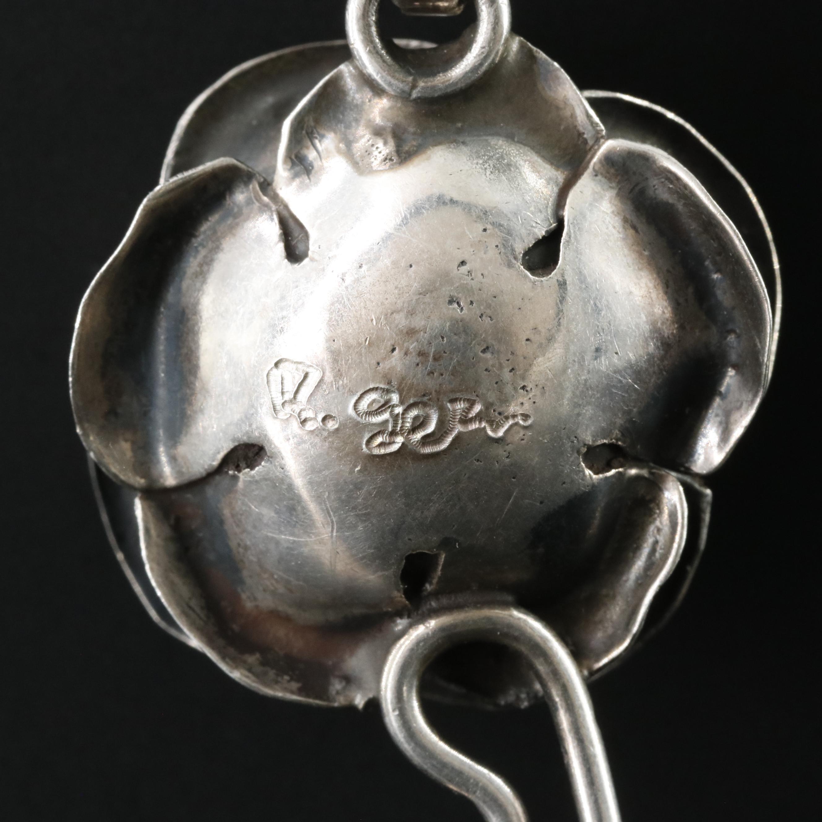 Sterling Pearl Flower Pendant