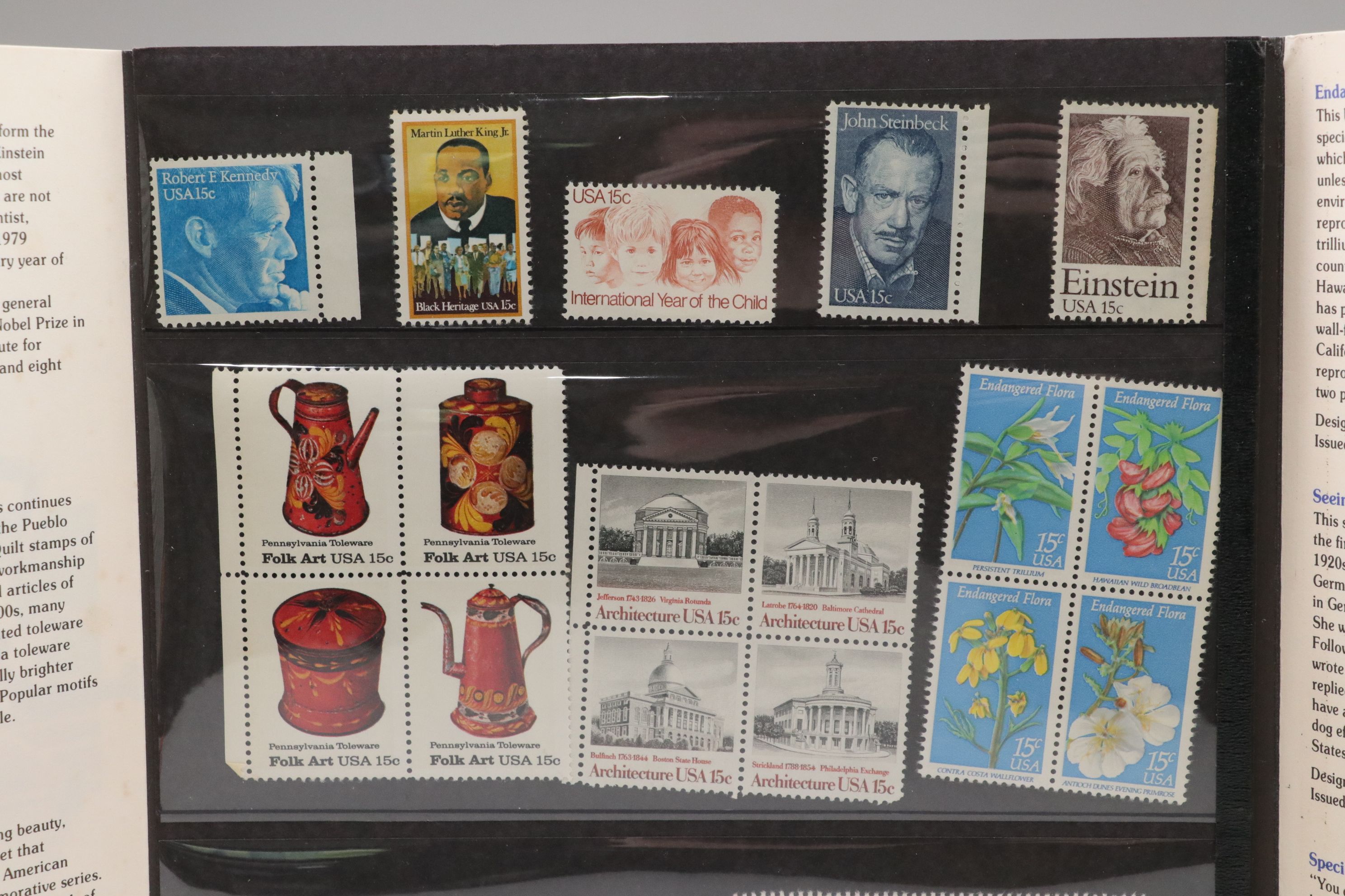 United States Postal Service 1975, 1978, & 1979 Mint Set of Commemorative Stamps