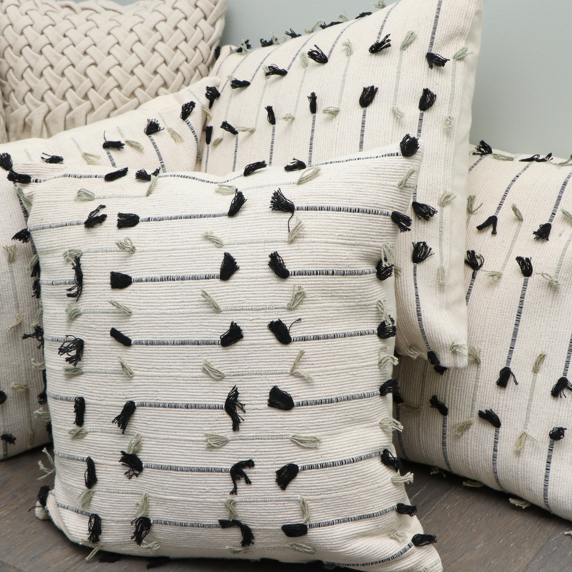Safavieh Cotton Throw, Surya Accent Pillows, Baskets and Bathroom Accessories