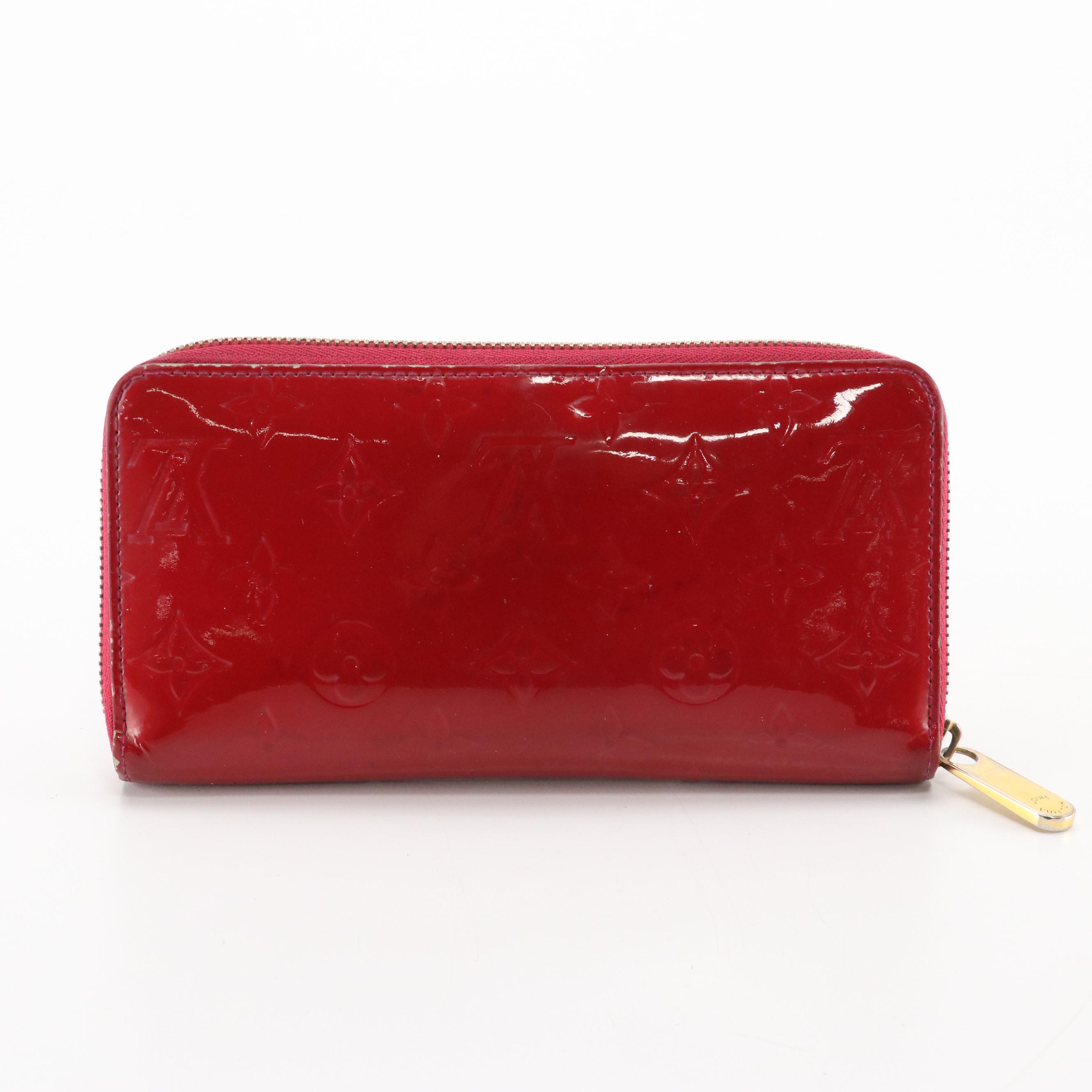 Louis Vuitton Zippy Wallet in Red Monogram Vernis with Box