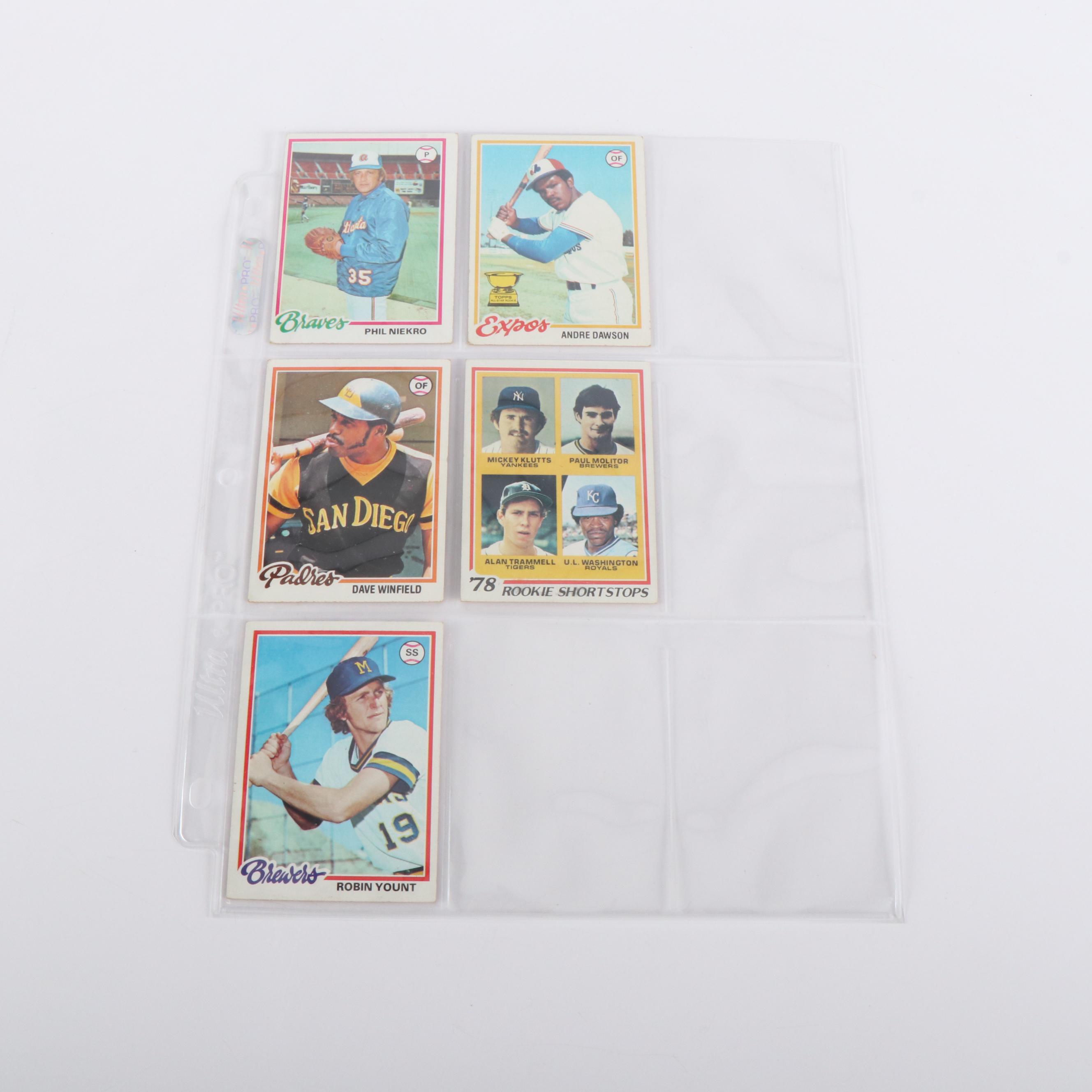 1978 Topps Baseball Cards Featuring Alan Trammell and Paul Molitor Rookie