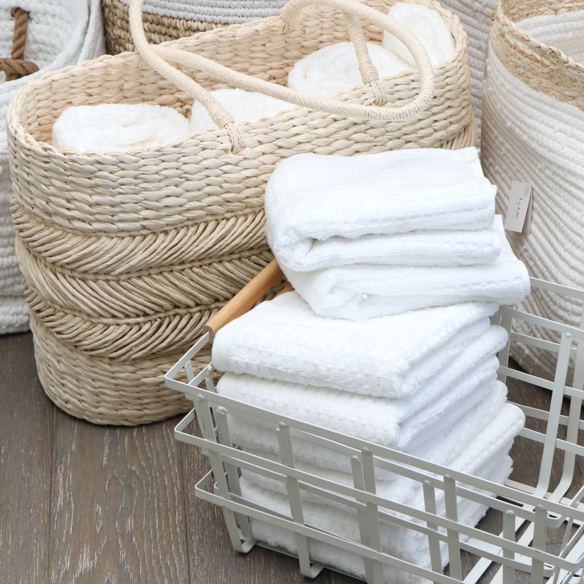 Woven and Rope Laundry Baskets, Metal Baskets, Truly Lou and DKNY Towels
