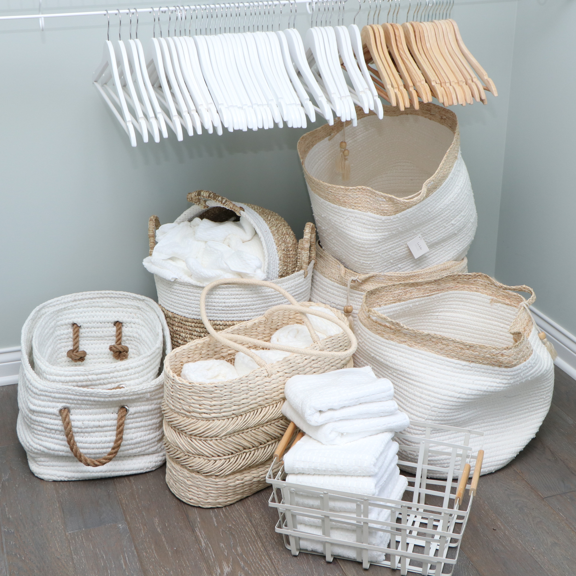 Woven and Rope Laundry Baskets, Metal Baskets, Truly Lou and DKNY Towels